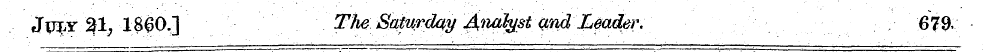 JPW 31, I860.] The Saturday ^iiatyst and...