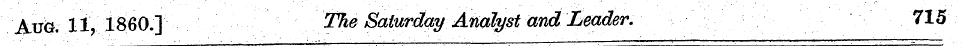 Aug. 11, I860.] 'i^e Saturday Analyst an...