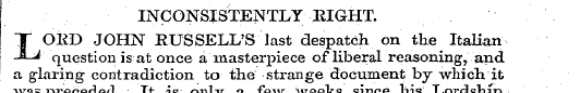 INCONSISTENTLY EIGHT. LORD JOHN RUSSELL'...