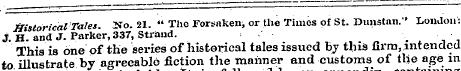 Historical Tales. So. 21. " The Forsaken...