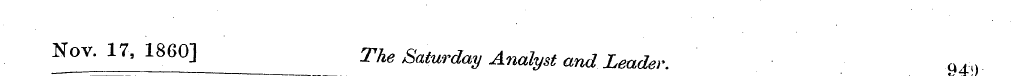 ¦ Nov. 17, 1860] The Saturday Analyst an...