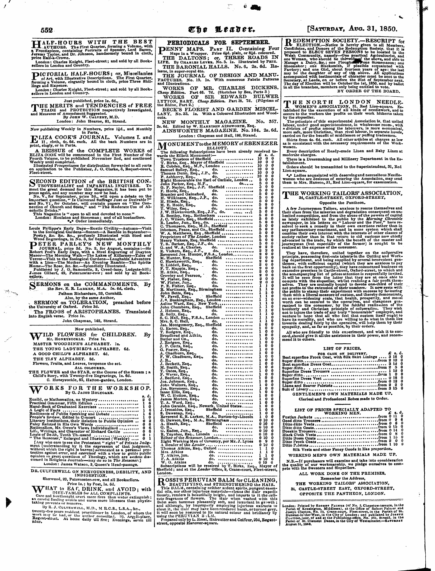 Leader (1850-1860): jS F Y, Town edition - Untitled Ad