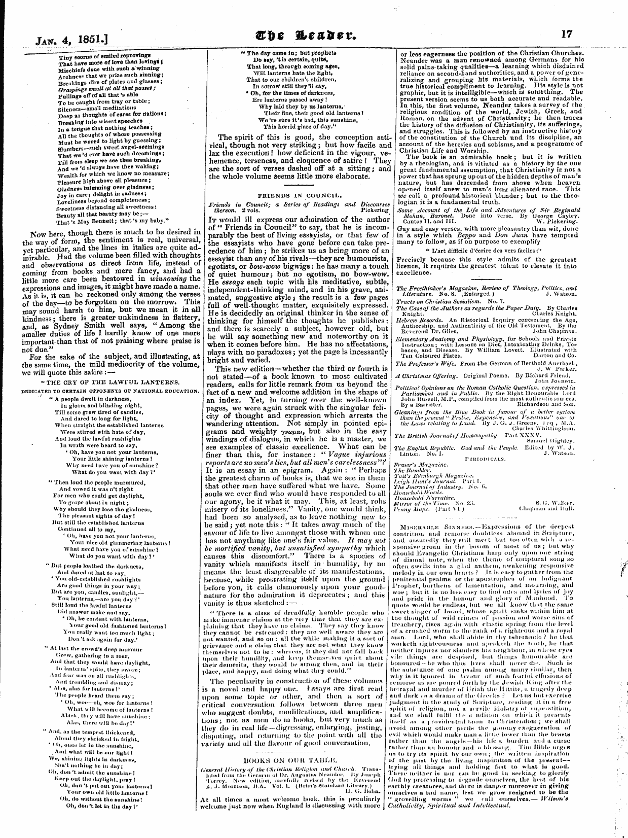 Leader (1850-1860): jS F Y, Town edition - Untitled Article