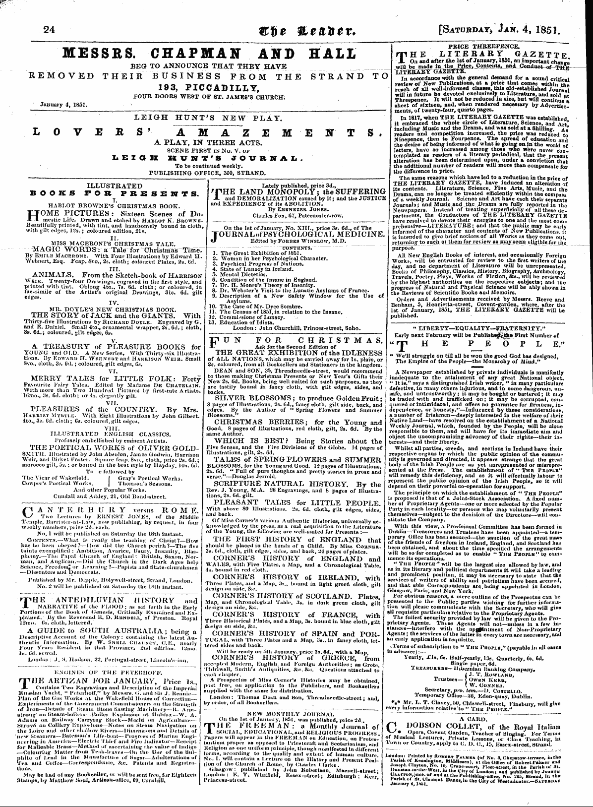 Leader (1850-1860): jS F Y, Town edition: 24