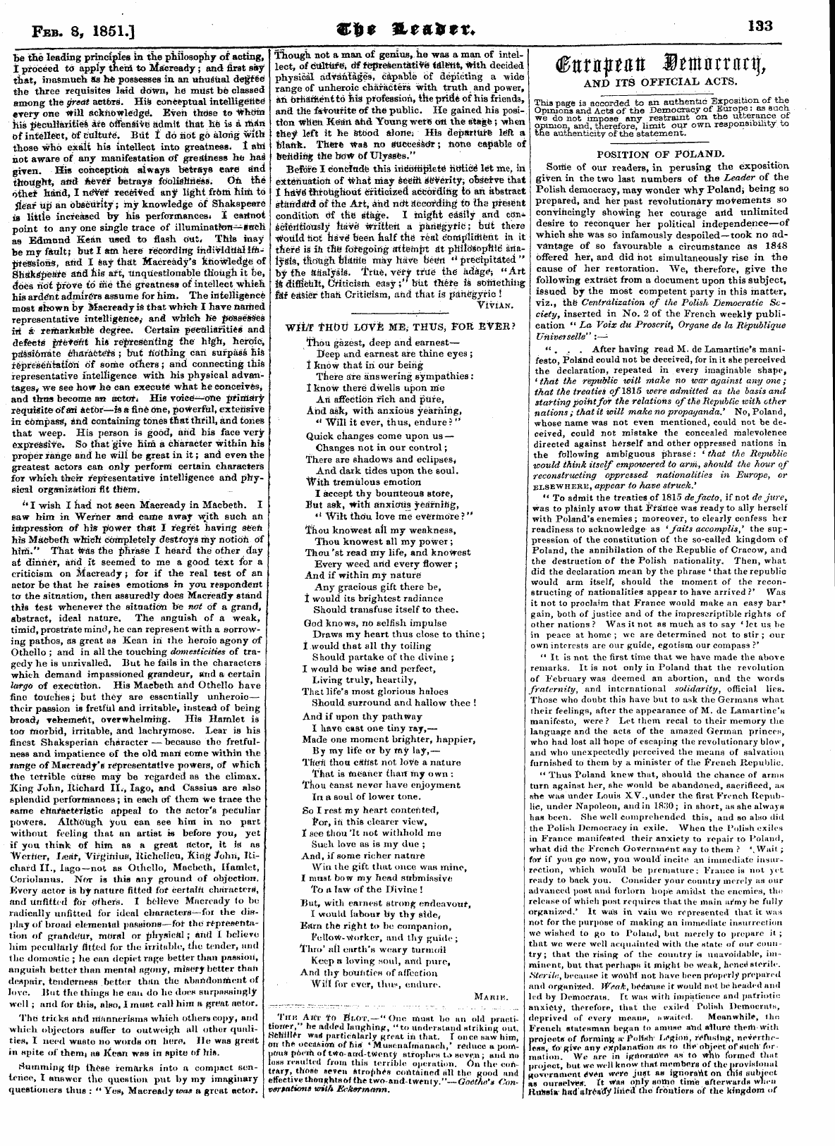 Leader (1850-1860): jS F Y, Town edition - &Lt;&Nn#Taft Fttftnrranj, And Its Official Acts.