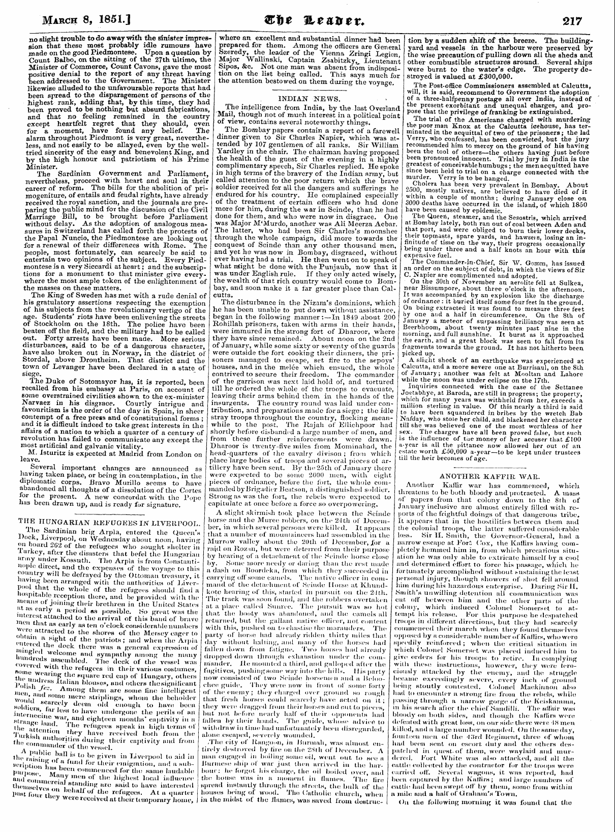 Leader (1850-1860): jS F Y, Town edition - Untitled Article