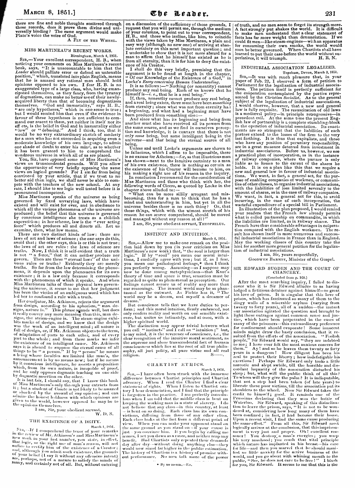 Leader (1850-1860): jS F Y, Town edition - Untitled Article