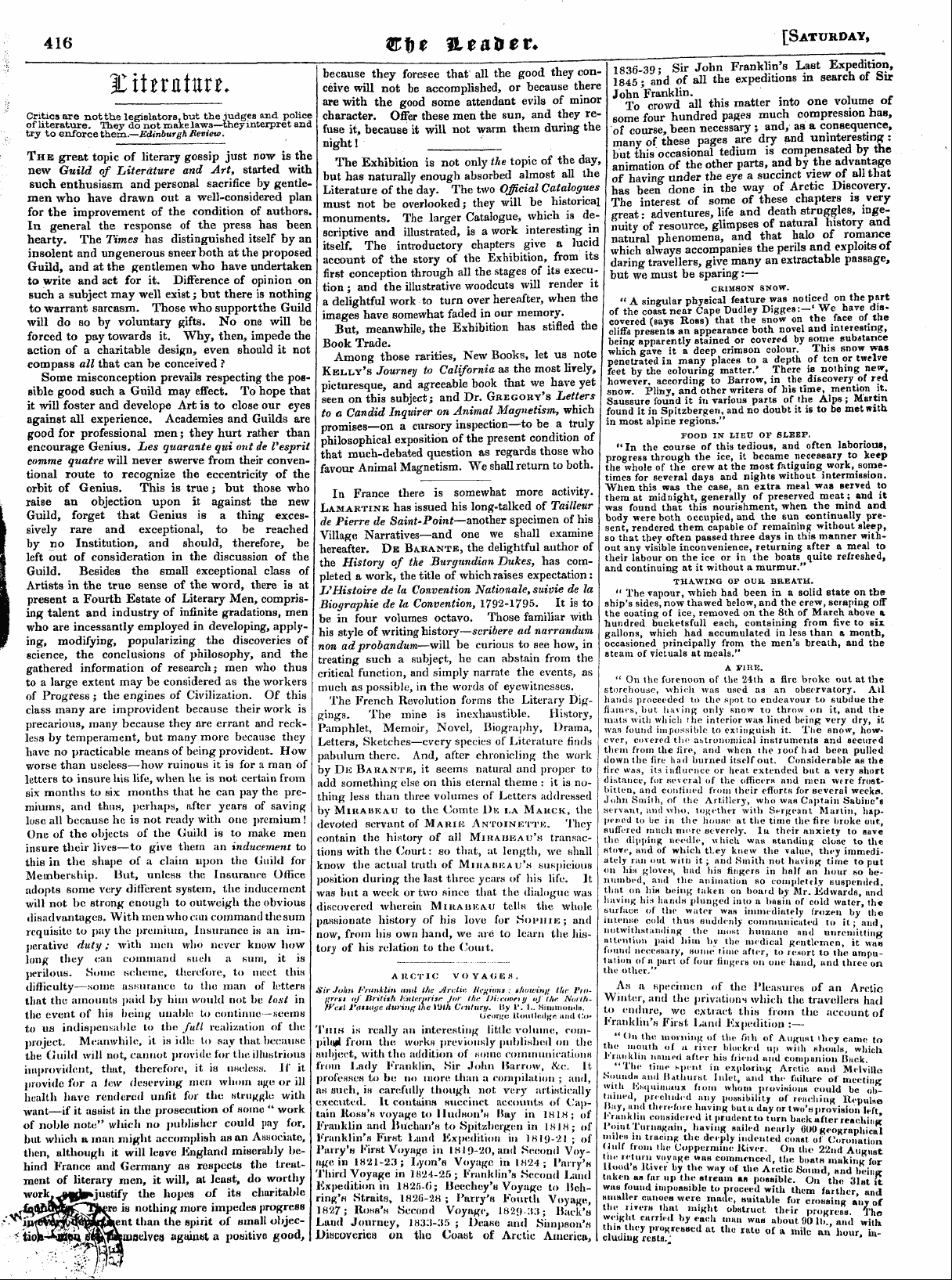 Leader (1850-1860): jS F Y, Town edition - Untitled Article