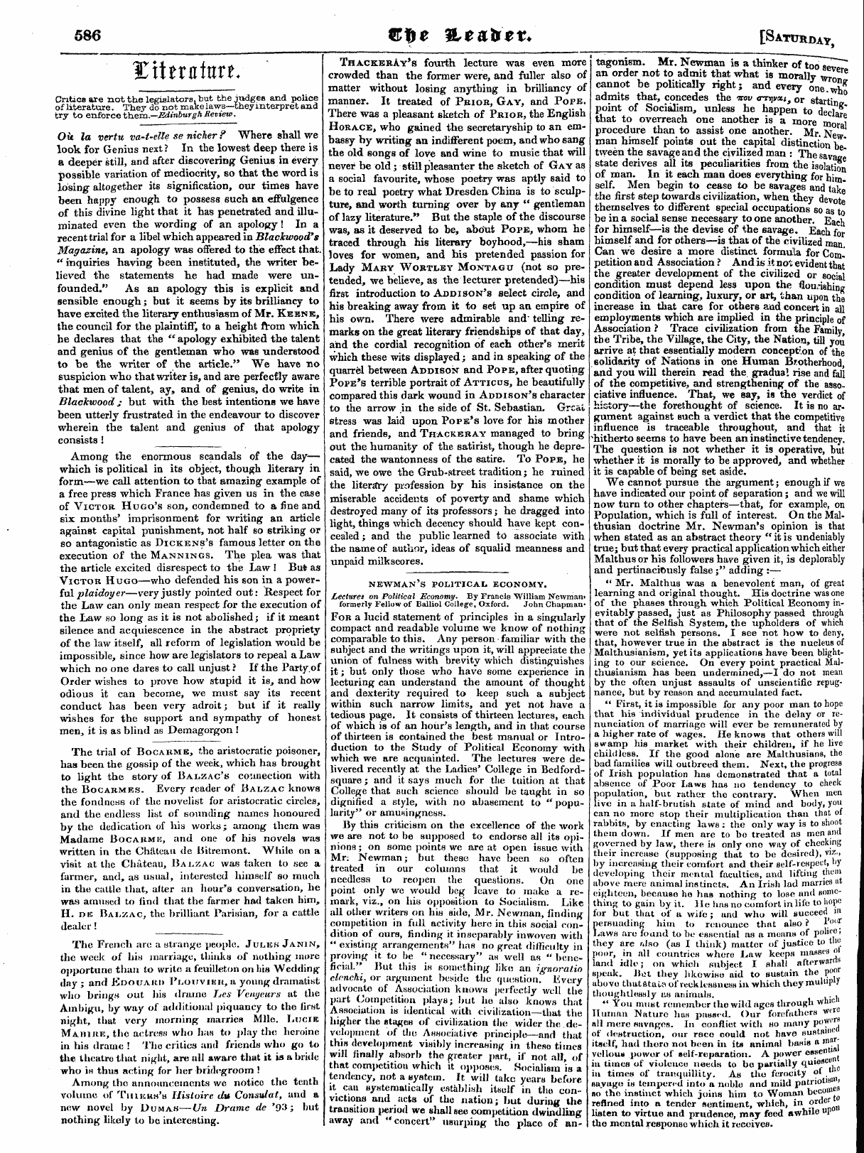 Leader (1850-1860): jS F Y, Town edition - Untitled Article