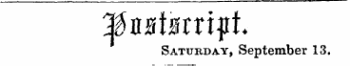 ^nslstt i^t Saturday, September 13.