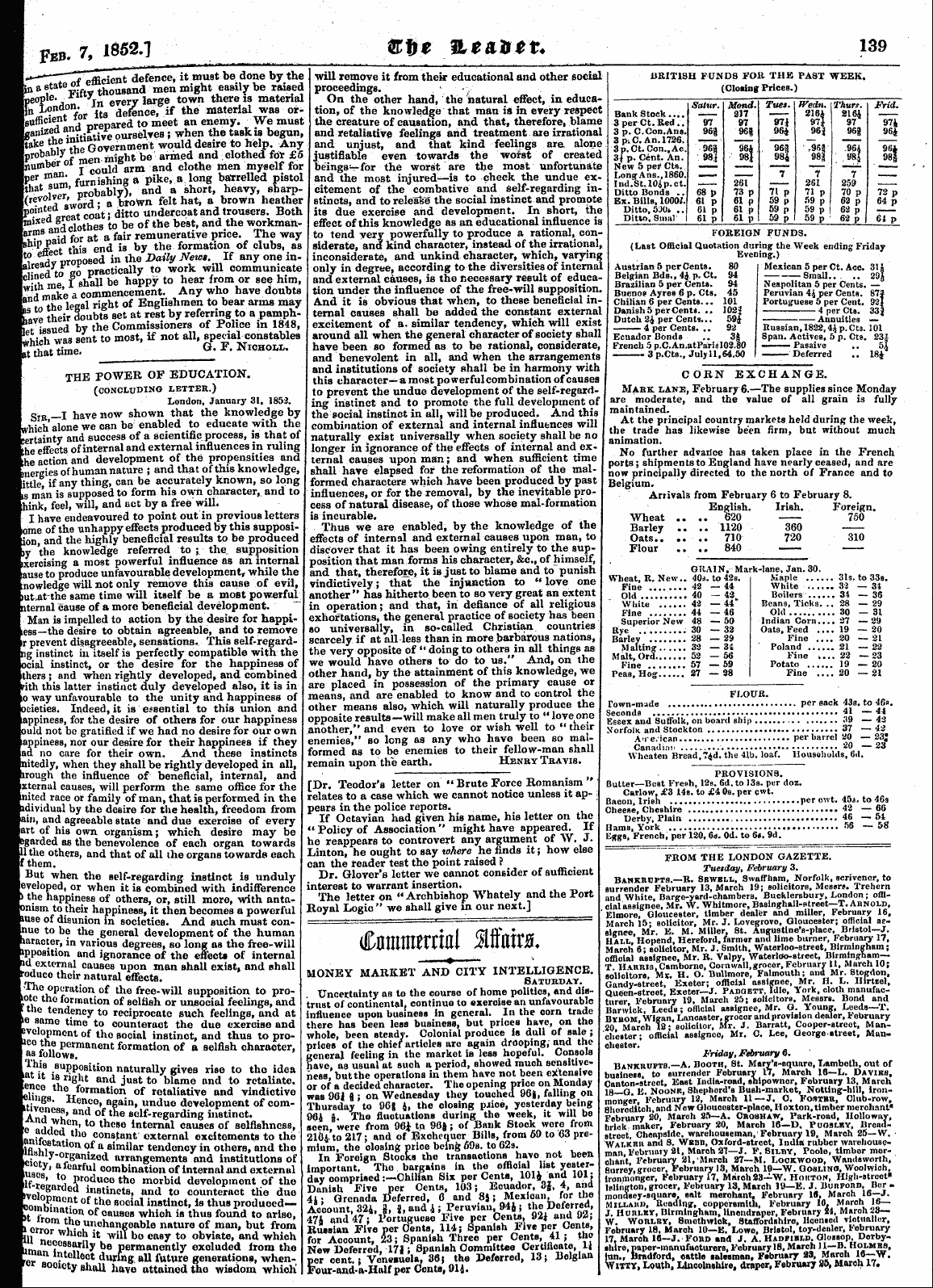 Leader (1850-1860): jS F Y, Town edition - Untitled Article