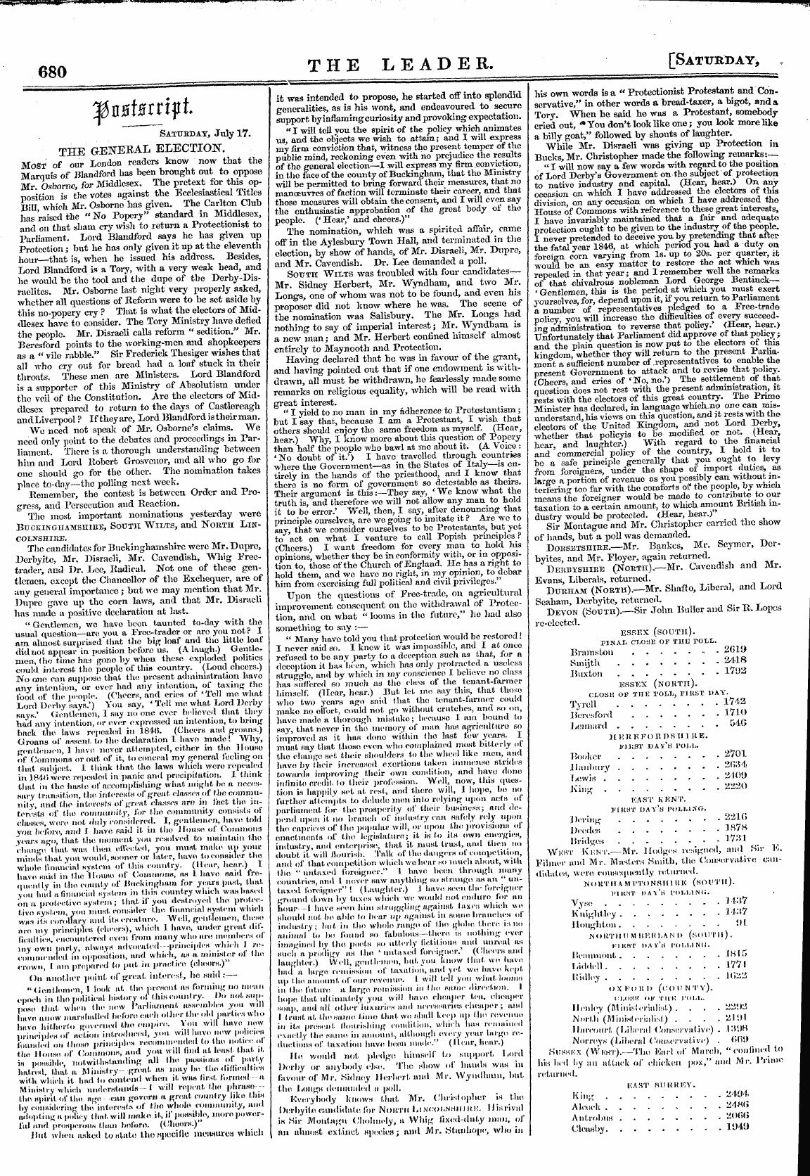 Leader (1850-1860): jS F Y, Town edition: 12