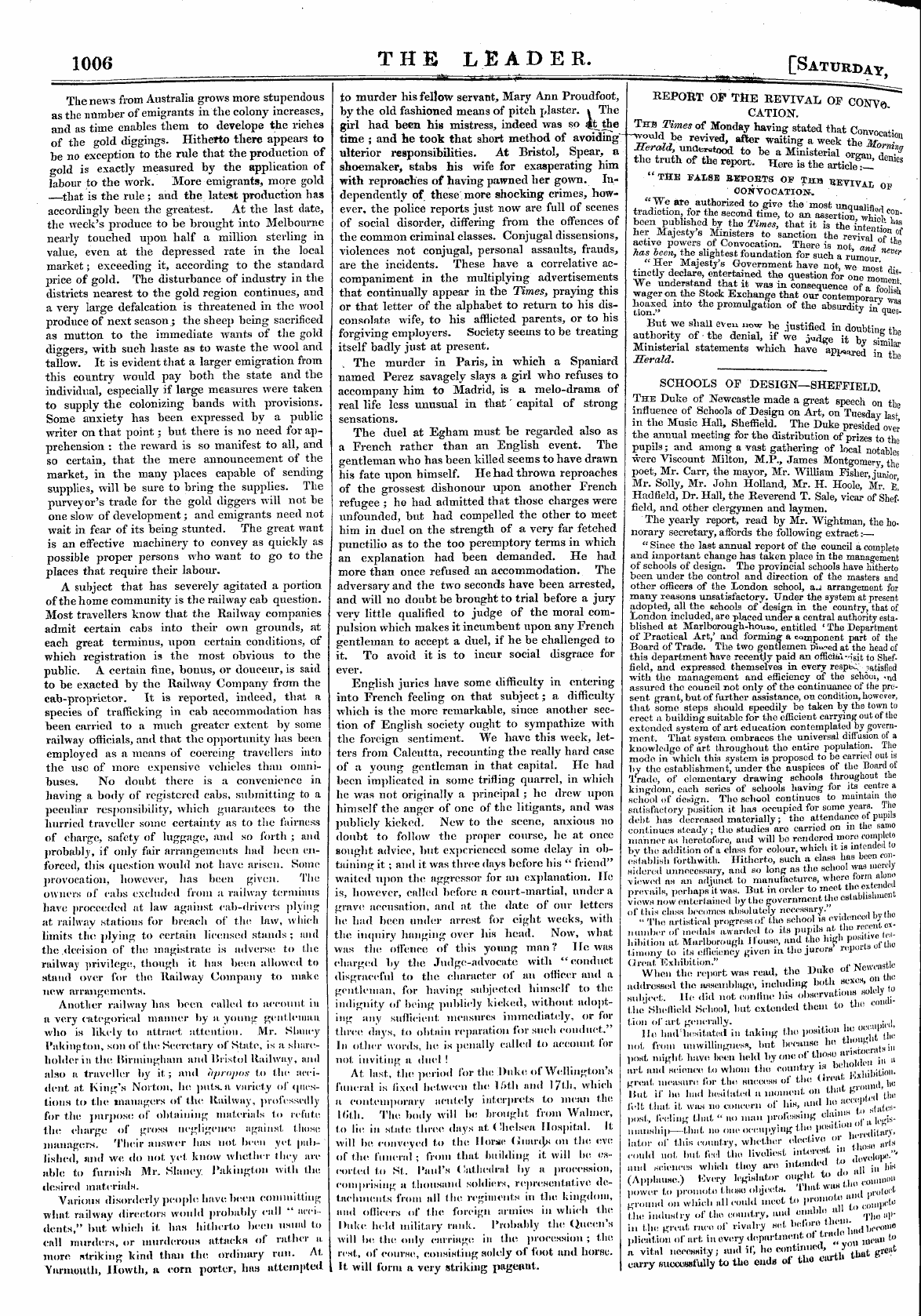 Leader (1850-1860): jS F Y, Town edition - Untitled Article