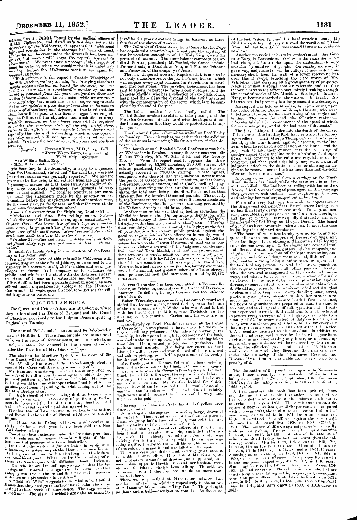 Leader (1850-1860): jS F Y, Town edition - Untitled Article