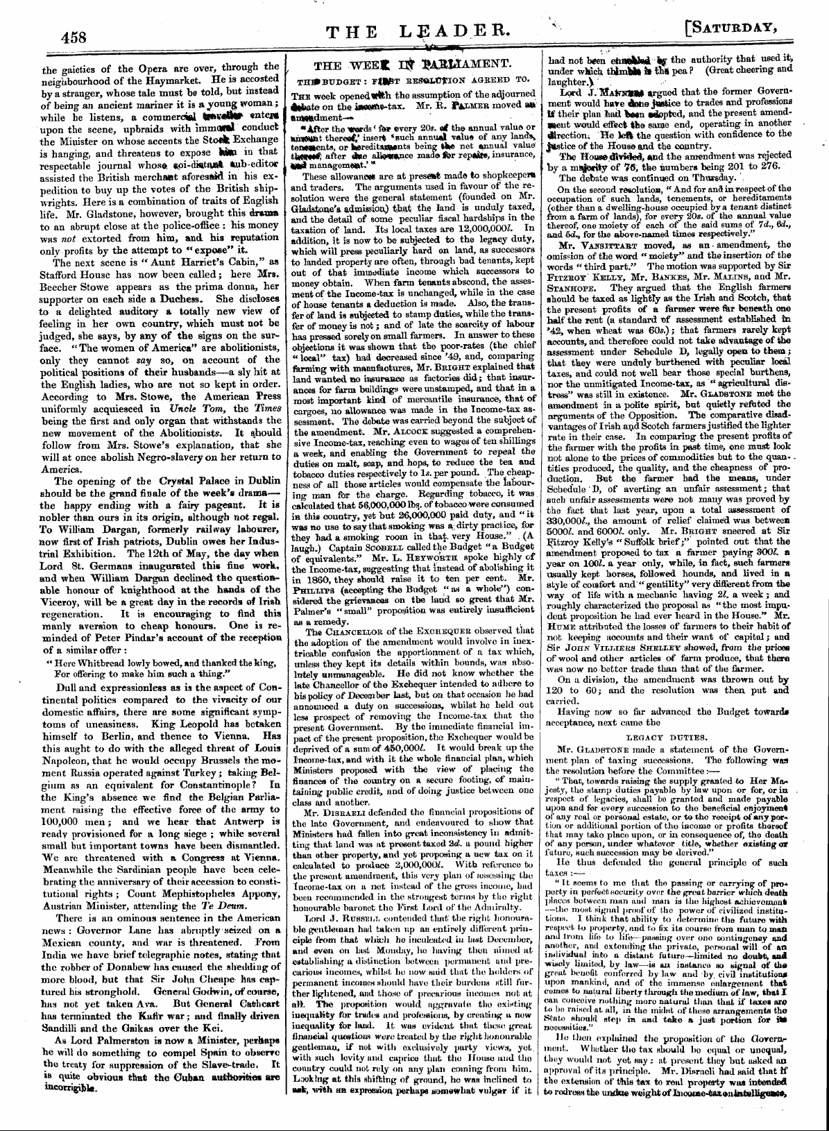 Leader (1850-1860): jS F Y, 1st edition - Untitled Article