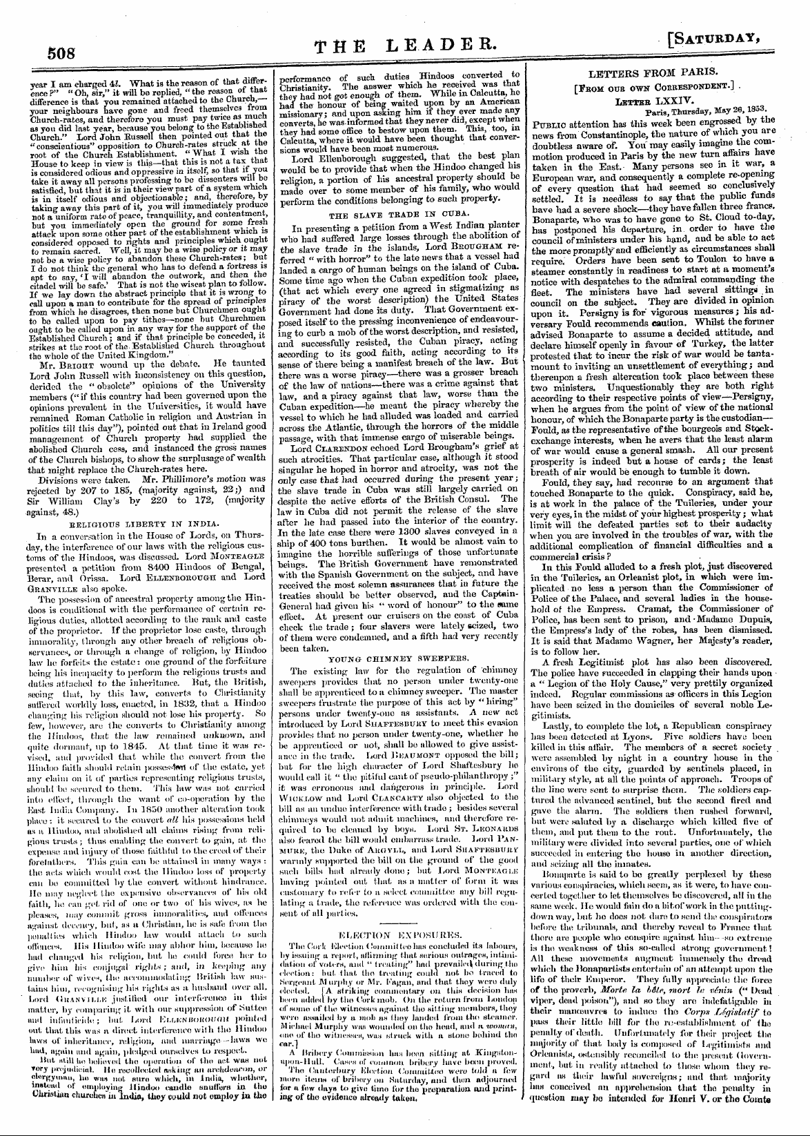 Leader (1850-1860): jS F Y, 1st edition - Untitled Article