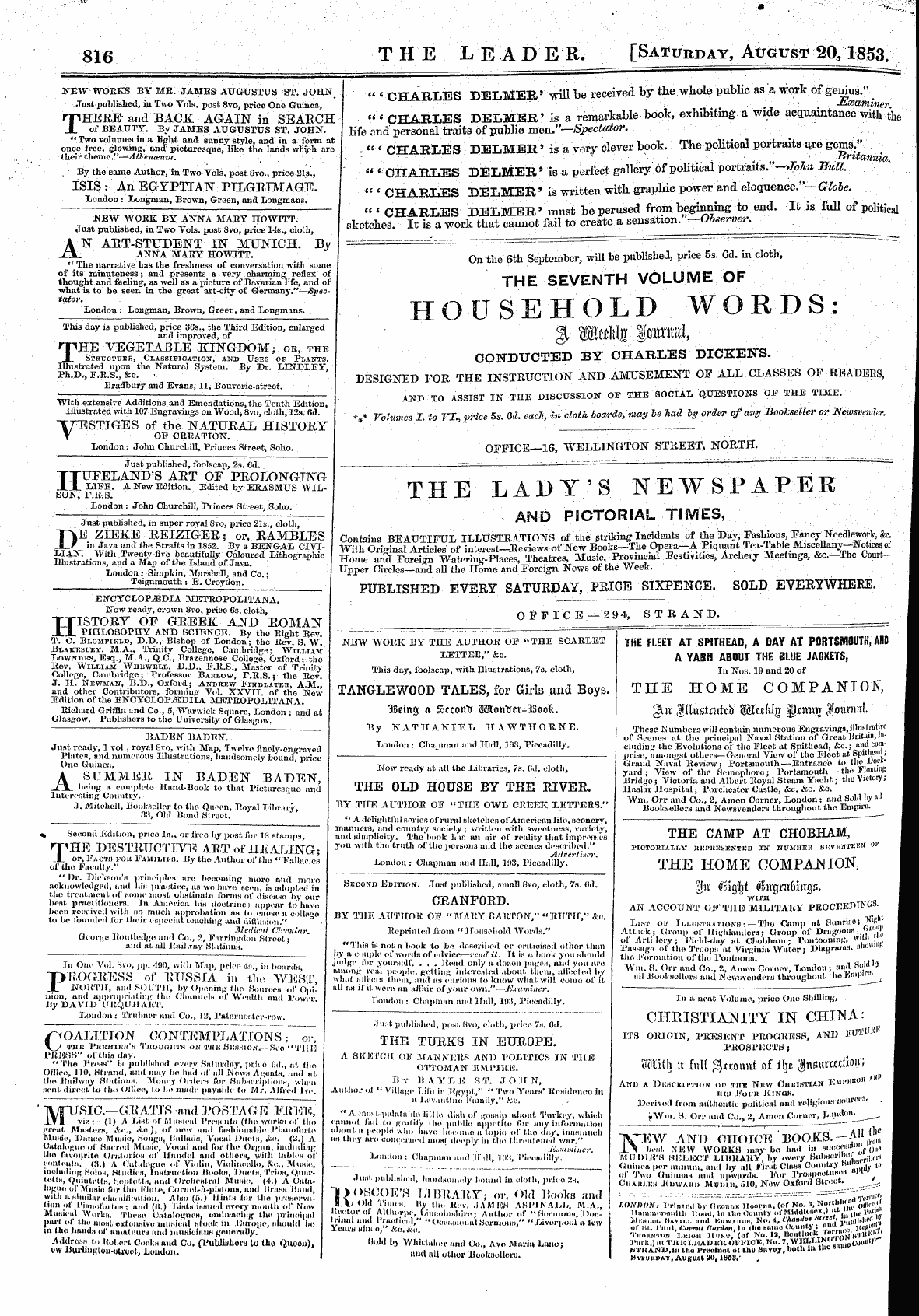 Leader (1850-1860): jS F Y, Town edition - Untitled Ad