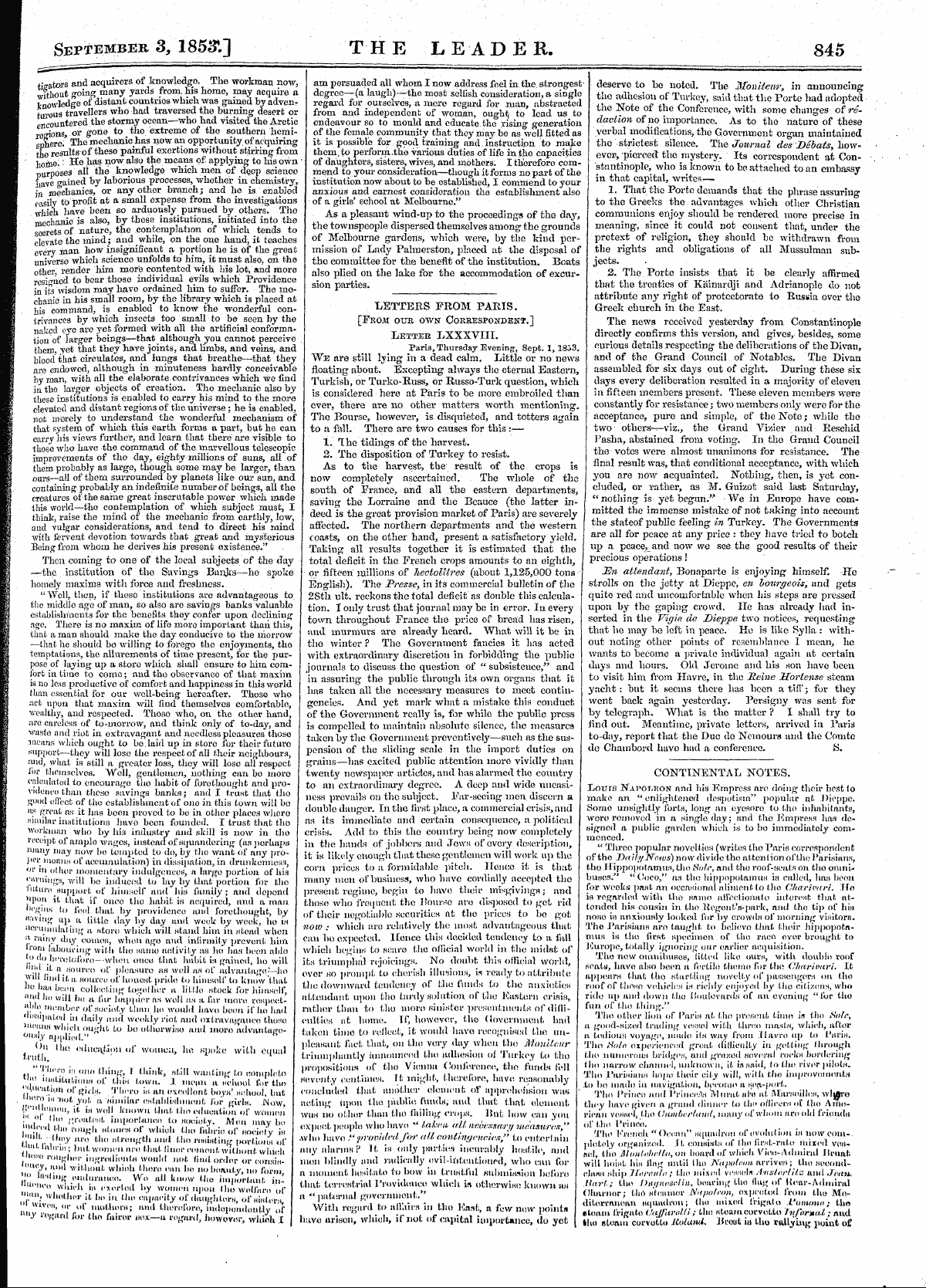 Leader (1850-1860): jS F Y, Town edition - Untitled Article