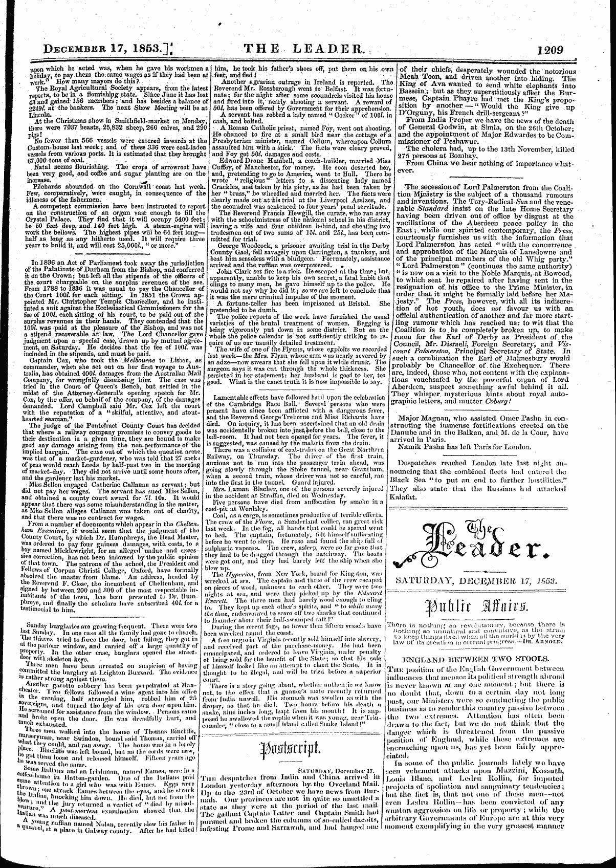 Leader (1850-1860): jS F Y, 1st edition - Untitled Article