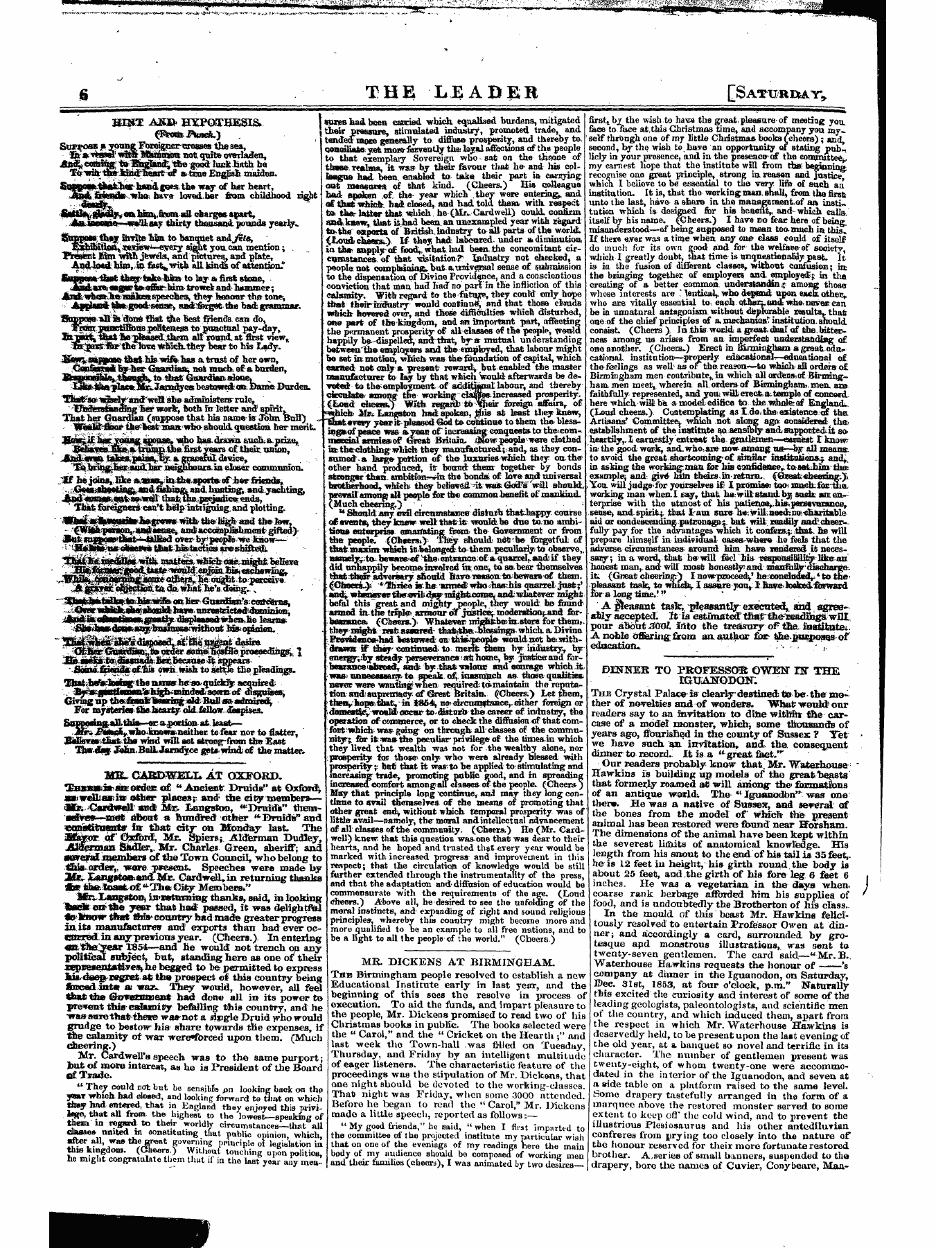 Leader (1850-1860): jS F Y, 1st edition - Untitled Article