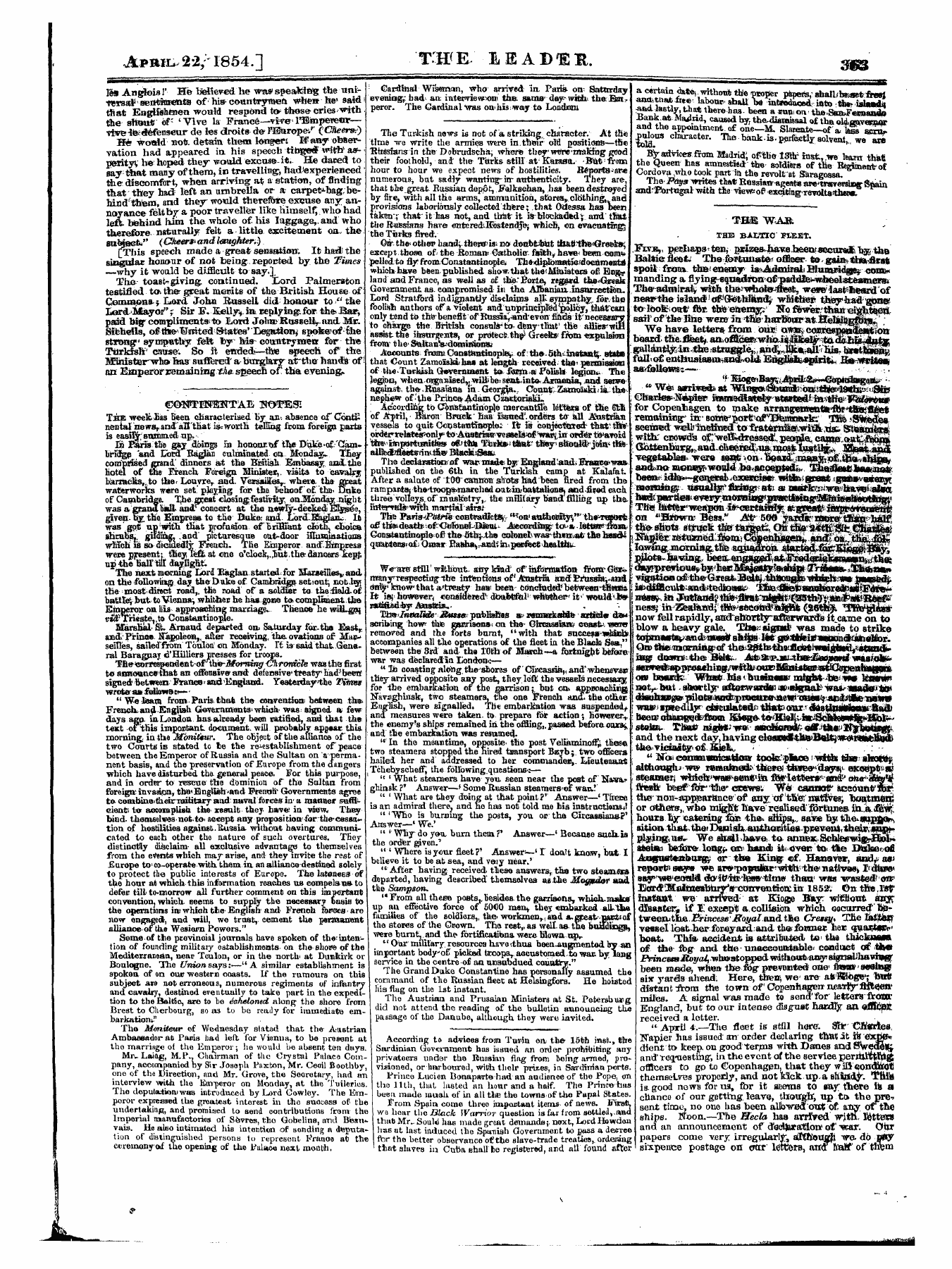 Leader (1850-1860): jS F Y, 1st edition - Untitled Article