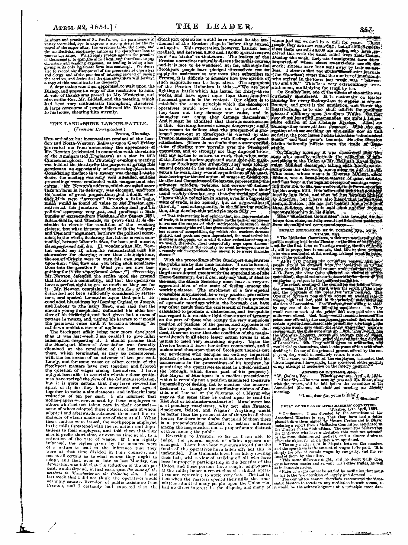 Leader (1850-1860): jS F Y, 1st edition - Untitled Article