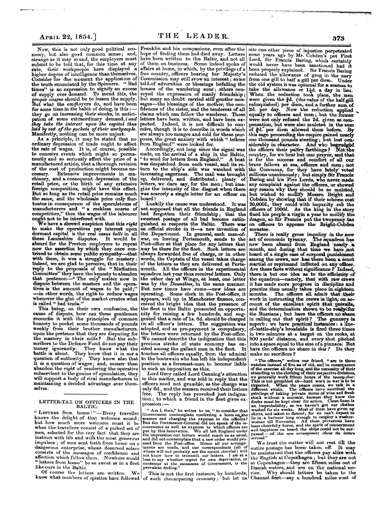 Leader (1850-1860): jS F Y, 1st edition - Untitled Article