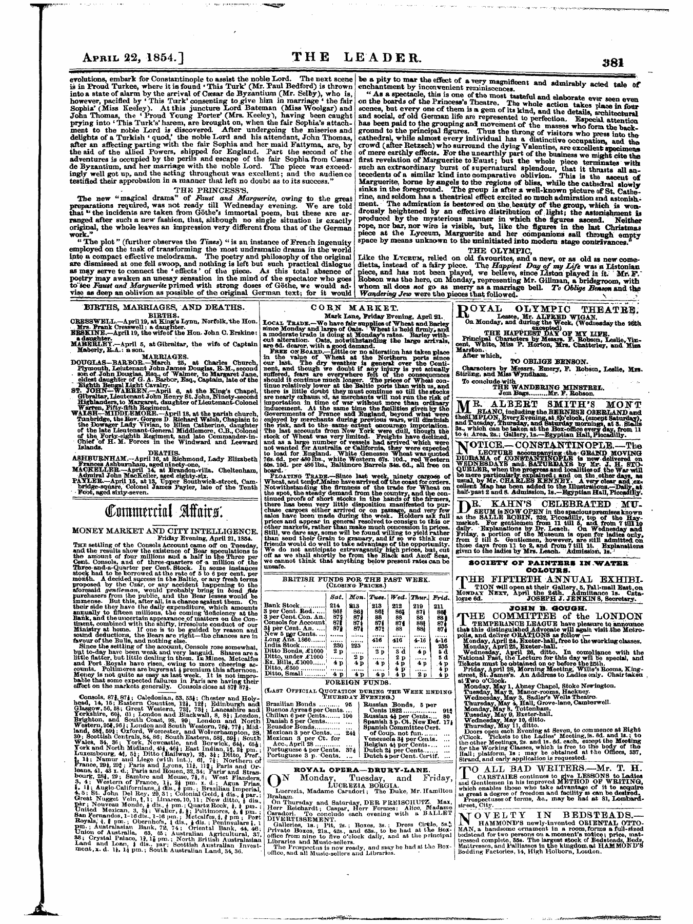 Leader (1850-1860): jS F Y, 1st edition - Untitled Ad