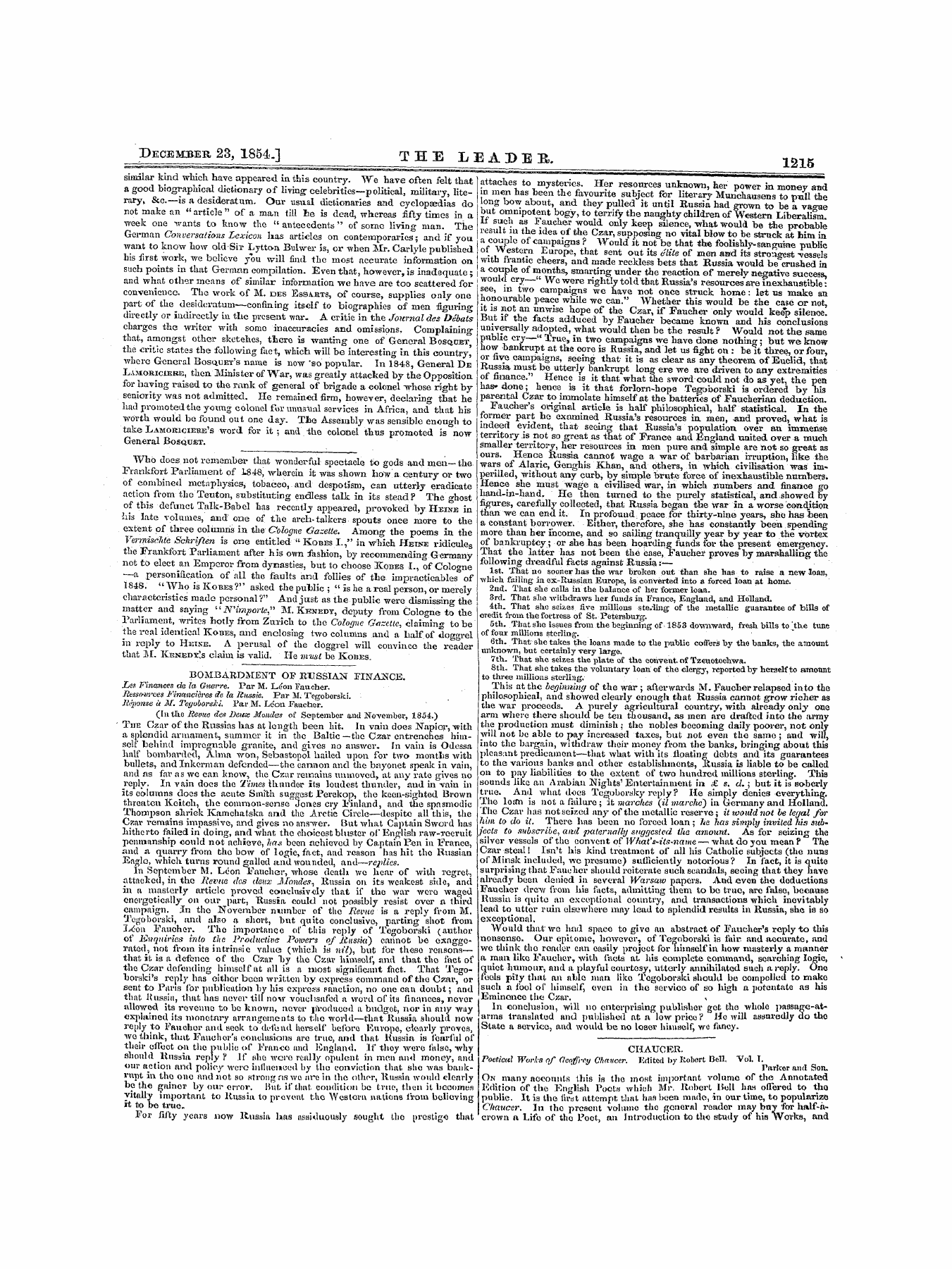 Leader (1850-1860): jS F Y, 1st edition - Untitled Article