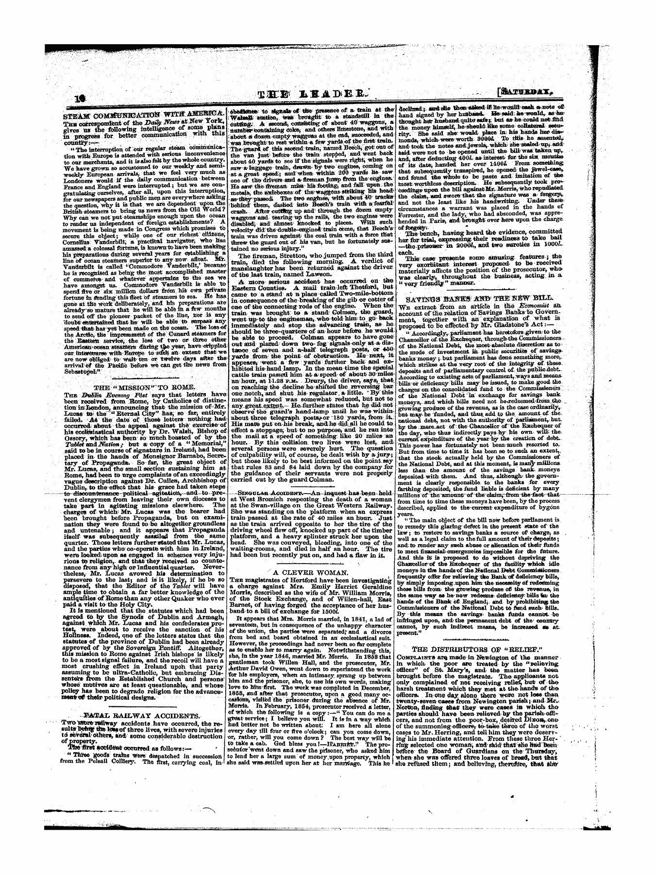 Leader (1850-1860): jS F Y, 1st edition - Untitled Article