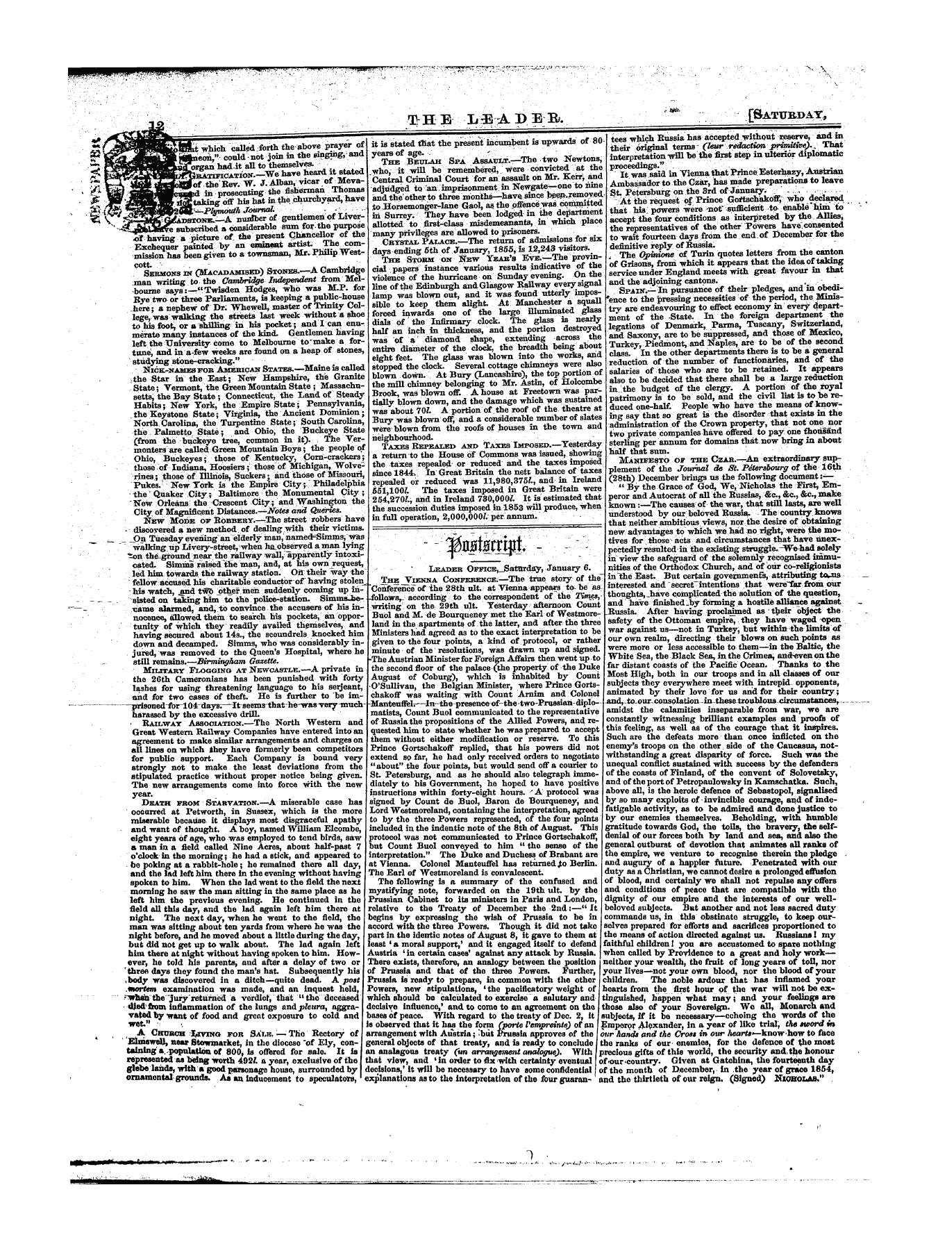 Leader (1850-1860): jS F Y, 1st edition: 12