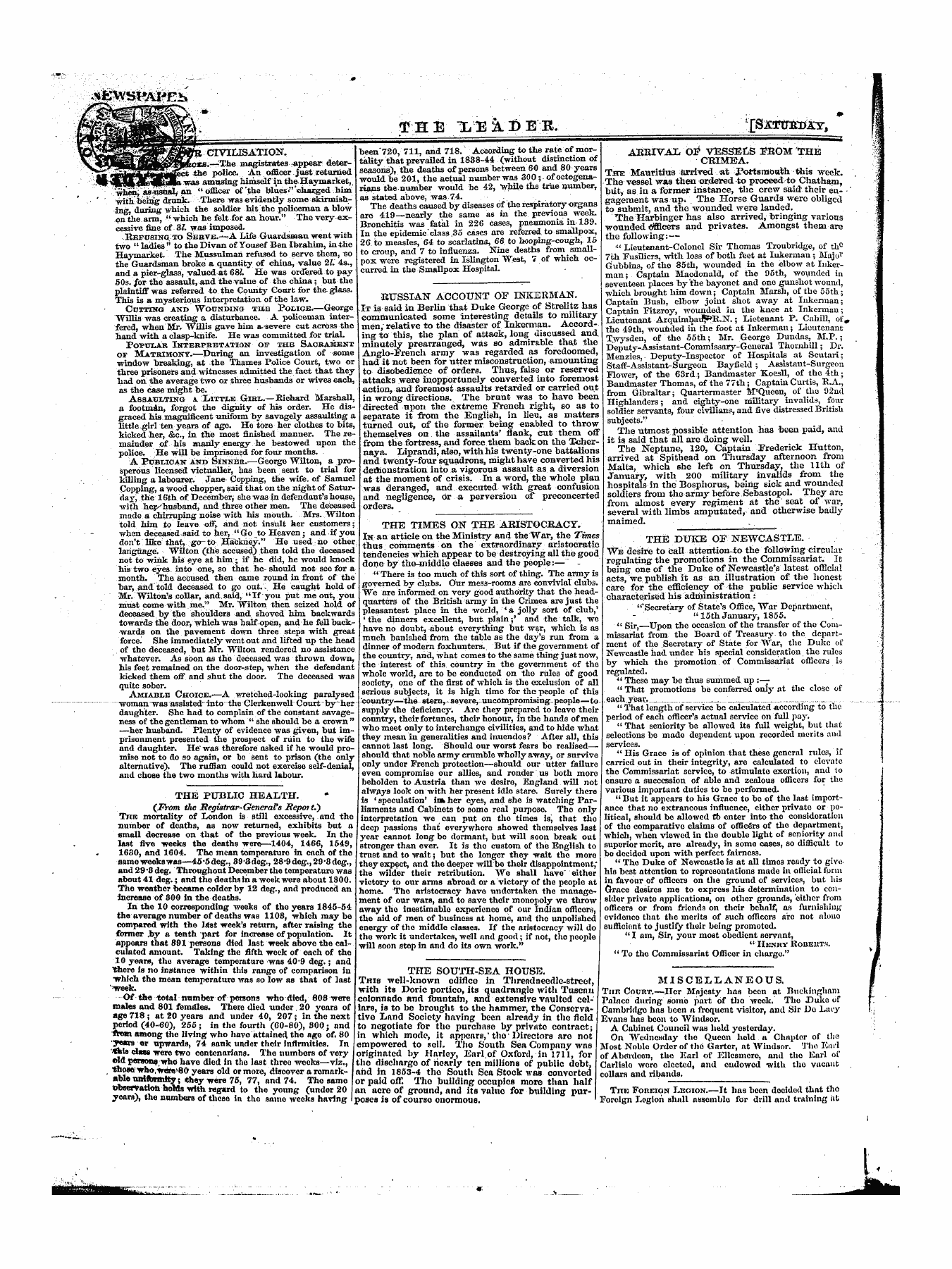 Leader (1850-1860): jS F Y, 1st edition - Untitled Article