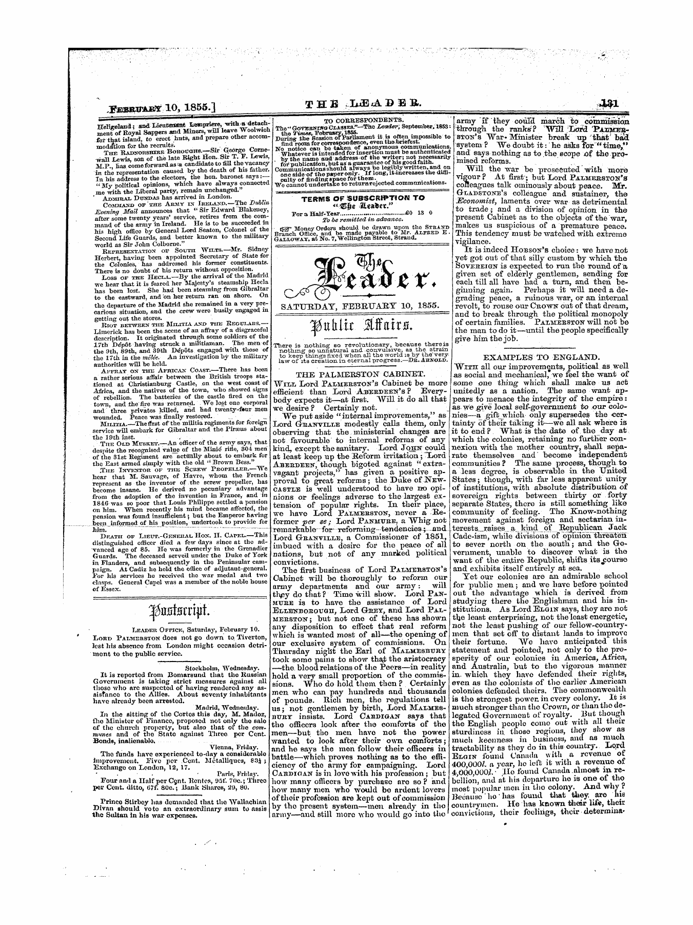 Leader (1850-1860): jS F Y, 1st edition - Untitled Article