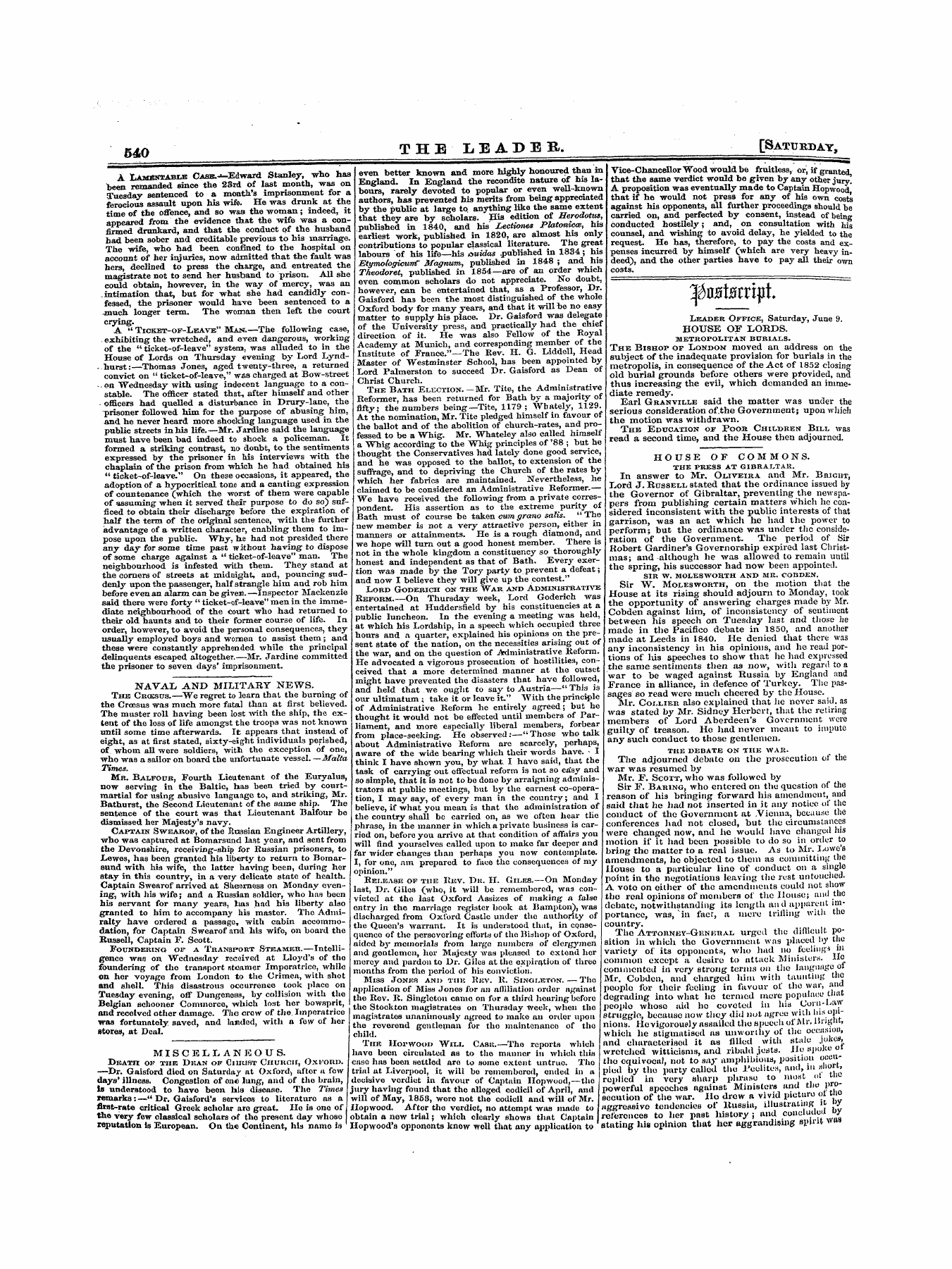 Leader (1850-1860): jS F Y, 1st edition - Untitled Article