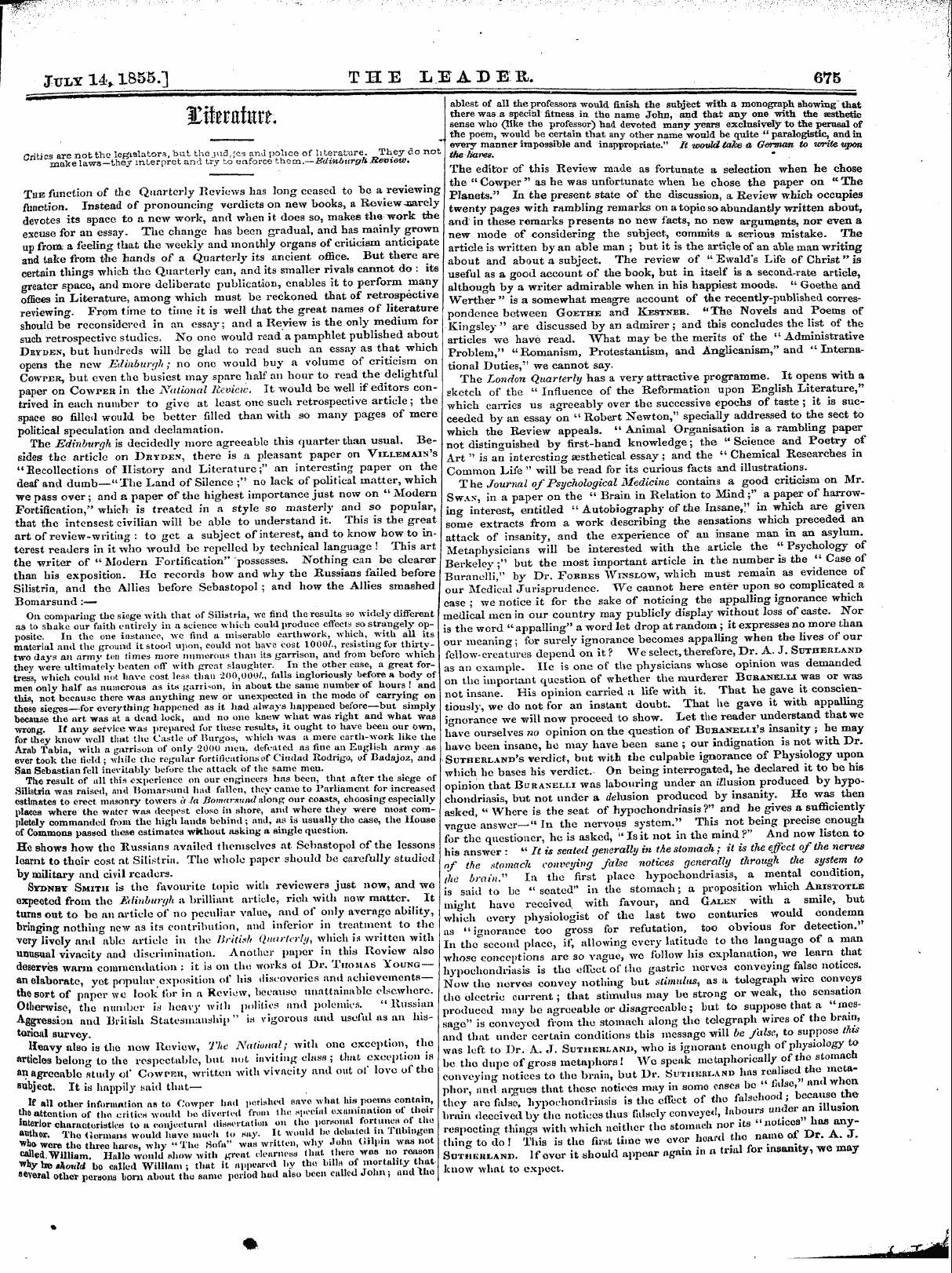 Leader (1850-1860): jS F Y, 1st edition - Untitled Article