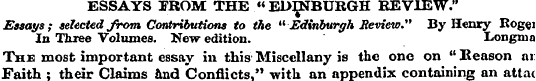 ESSAYS IPROM THE "EDINBURGH REVIEW." Ess...