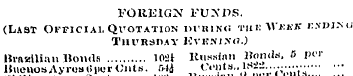 FOREIGN FUNDS. (Last Official Quotation ...