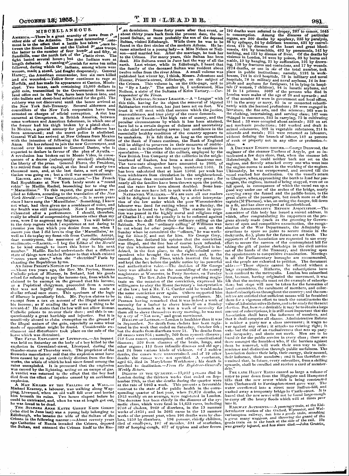 Leader (1850-1860): jS F Y, 1st edition: 9