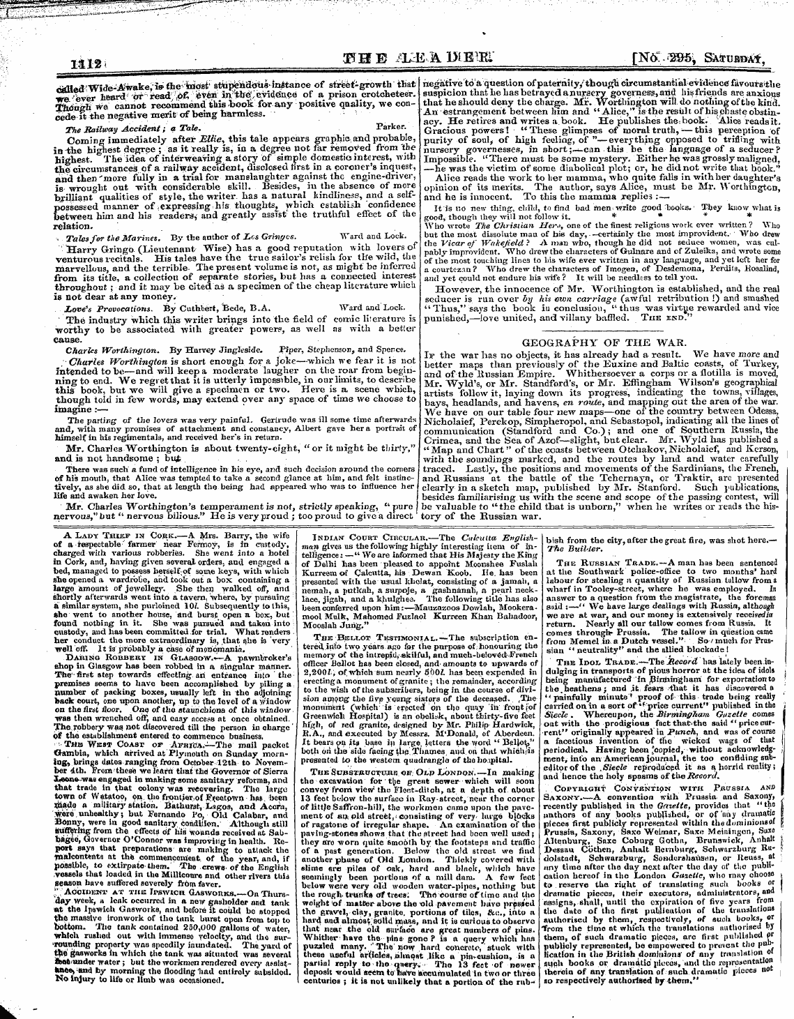 Leader (1850-1860): jS F Y, 1st edition - Untitled Article