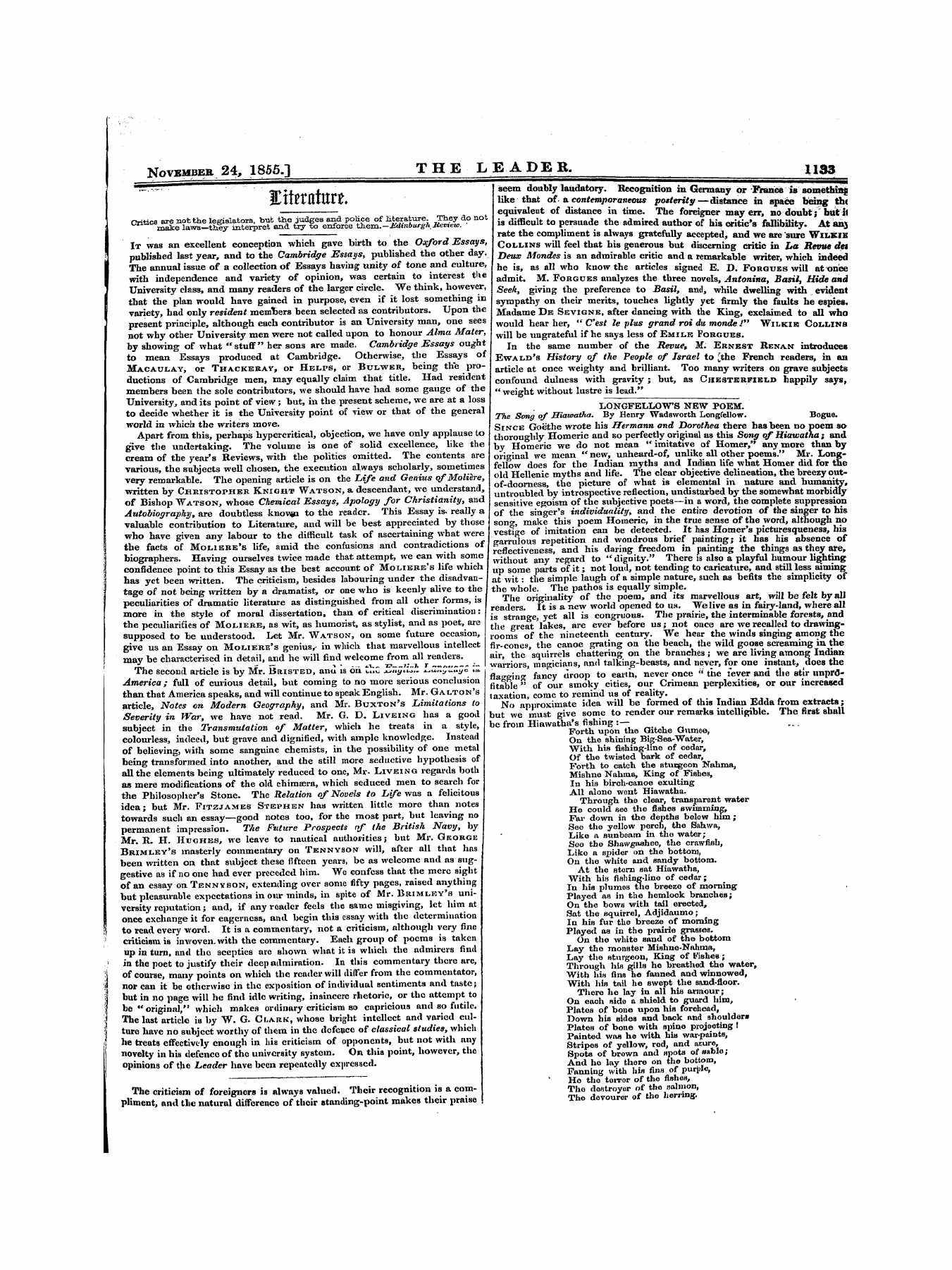 Leader (1850-1860): jS F Y, 1st edition - Untitled Article