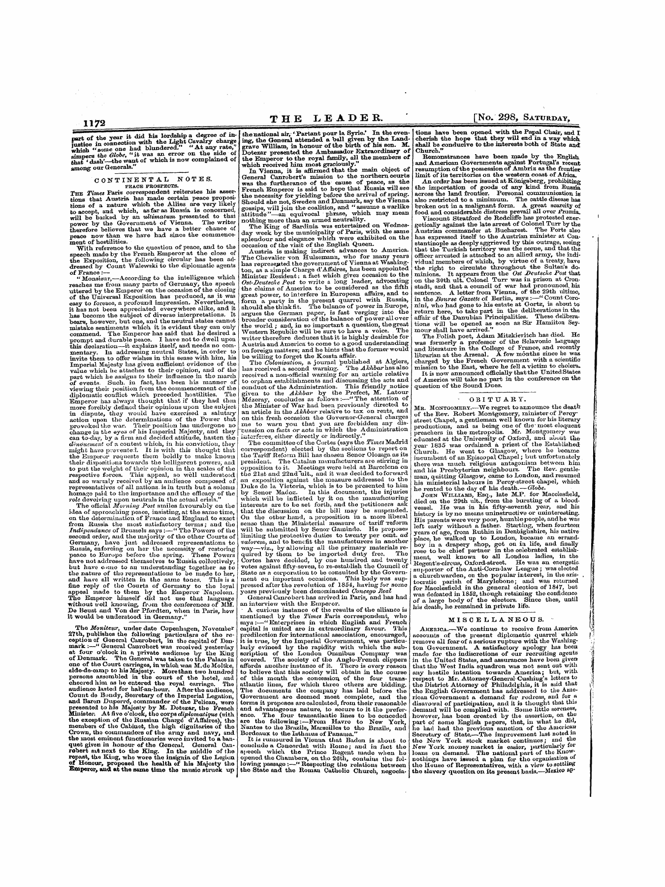 Leader (1850-1860): jS F Y, 1st edition - Untitled Article