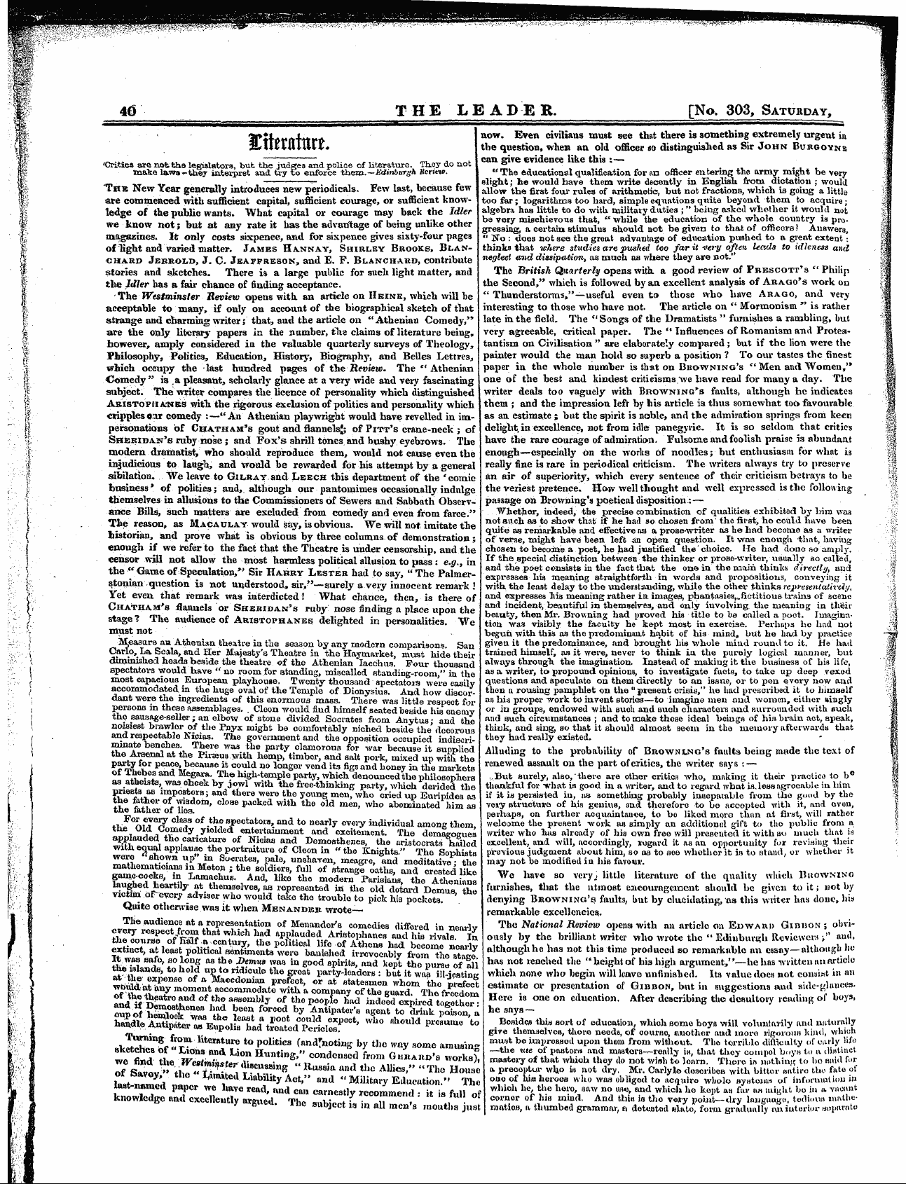 Leader (1850-1860): jS F Y, 1st edition - 3|**F A A+Tt &Lt;V Flufuutil F* "