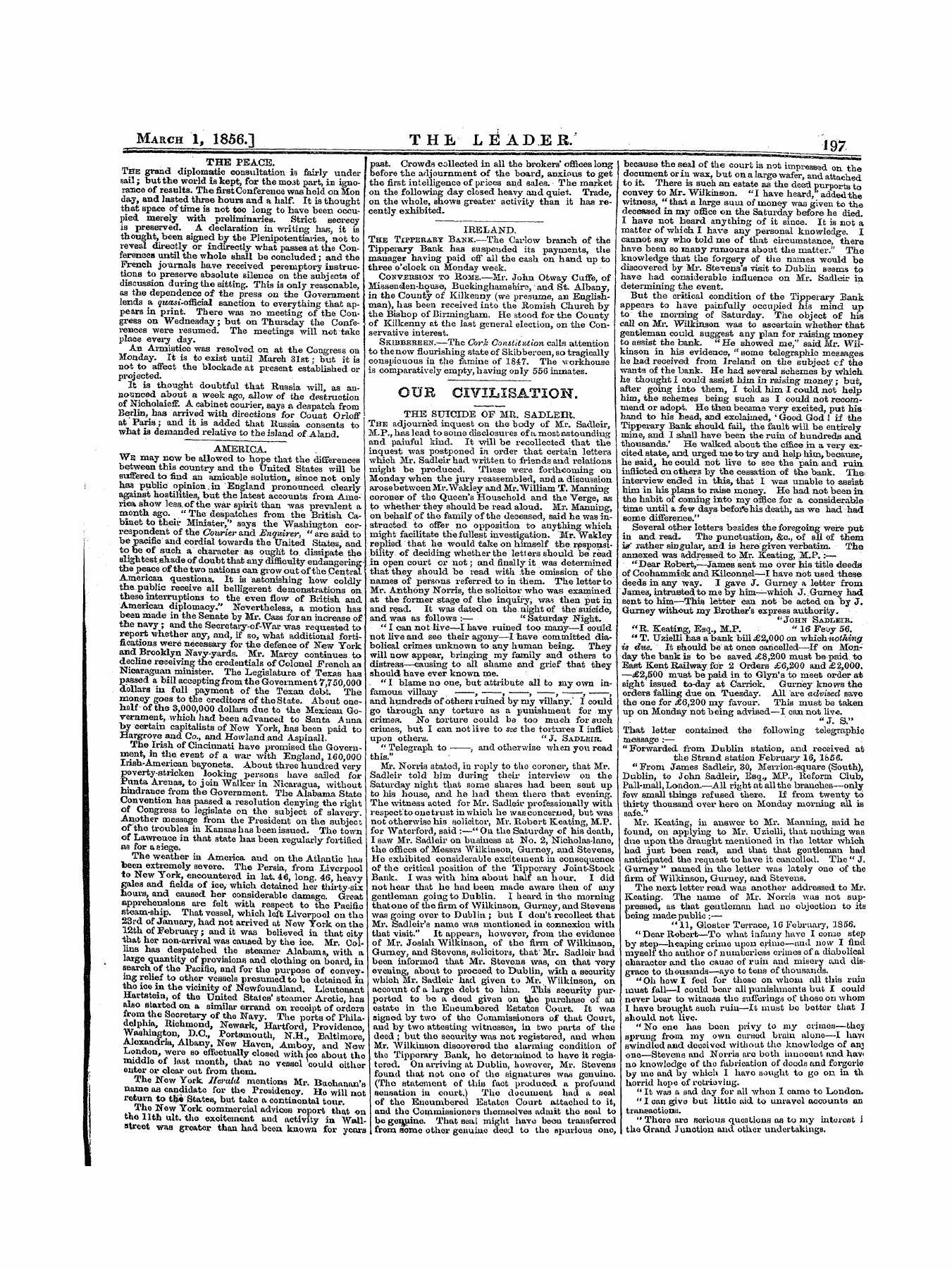 Leader (1850-1860): jS F Y, 1st edition - Untitled Article