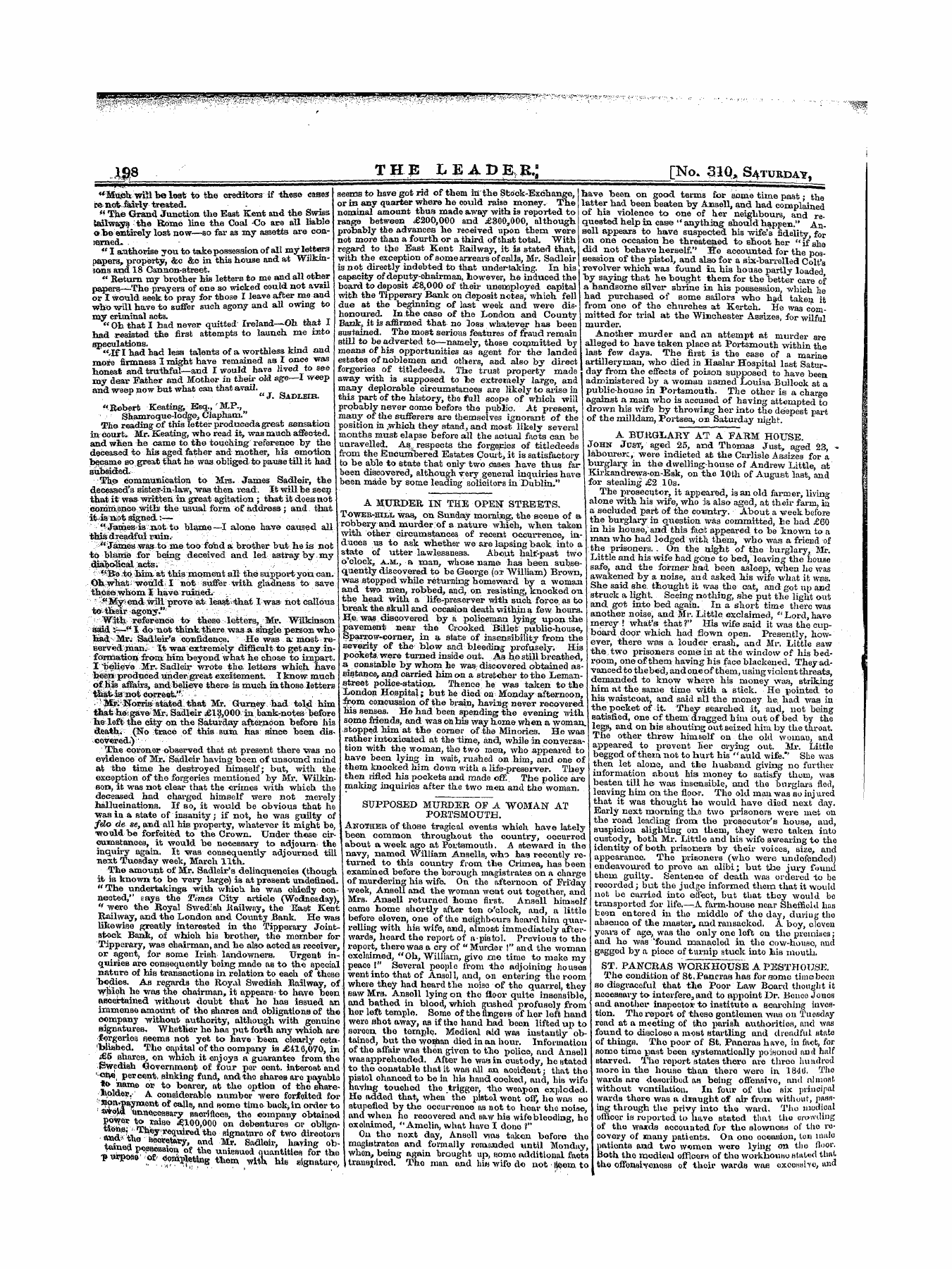 Leader (1850-1860): jS F Y, 1st edition - Untitled Article