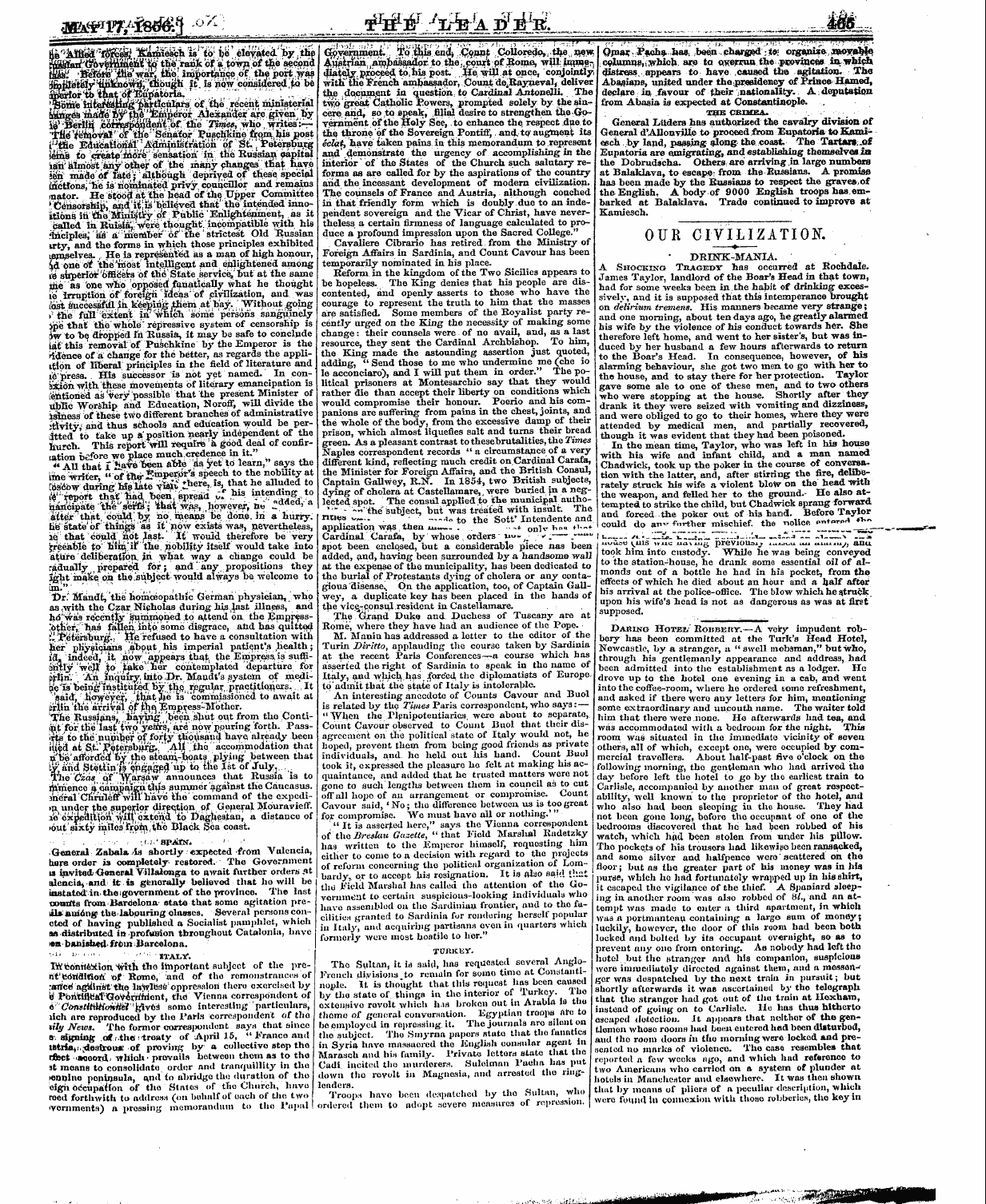 Leader (1850-1860): jS F Y, 1st edition - Untitled Article