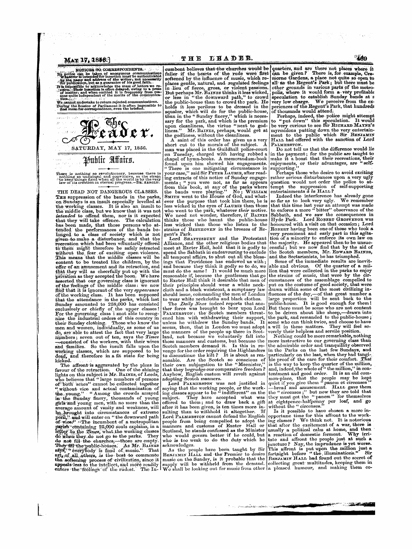 Leader (1850-1860): jS F Y, 1st edition - Untitled Article