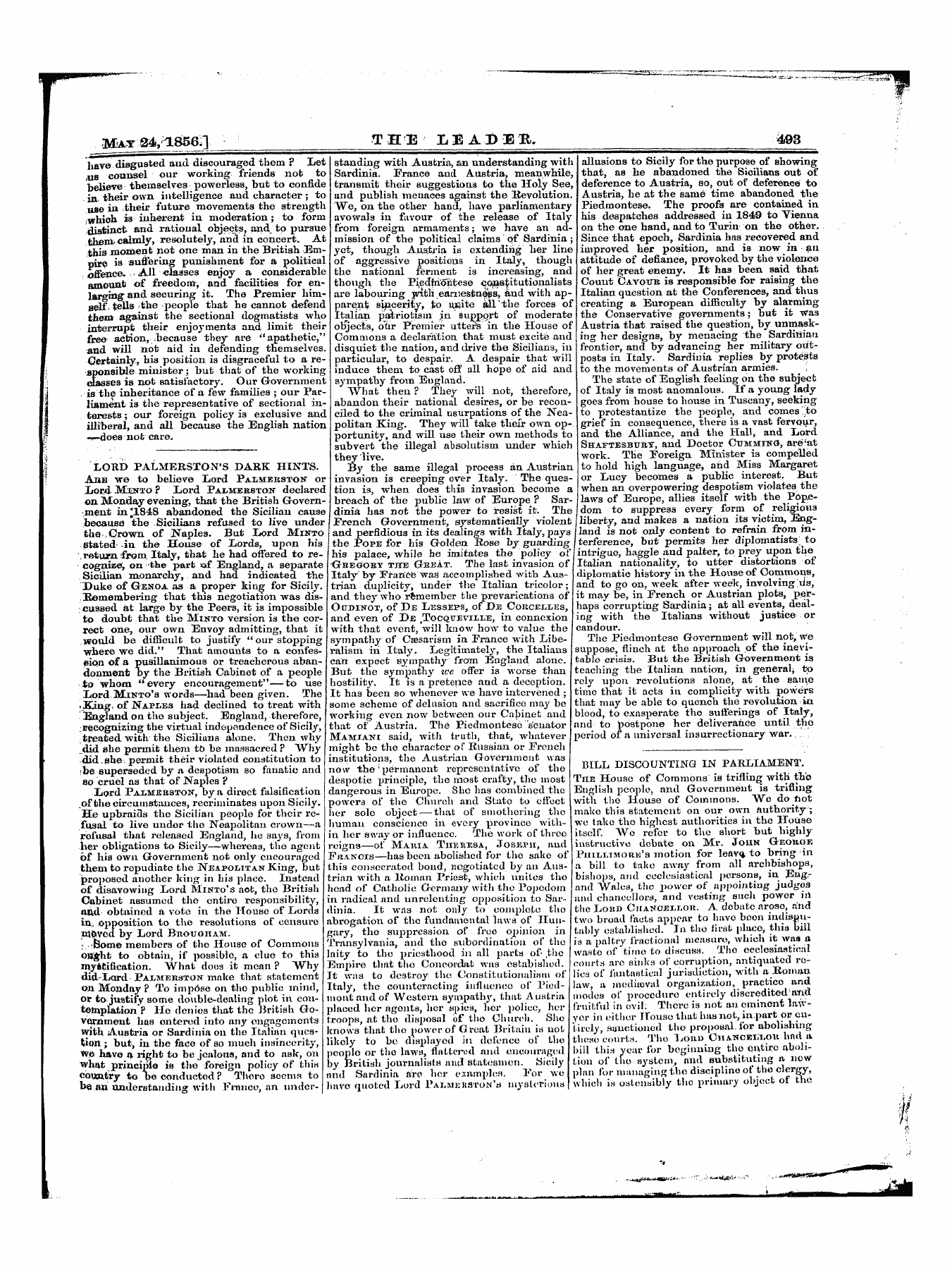 Leader (1850-1860): jS F Y, 1st edition - Untitled Article