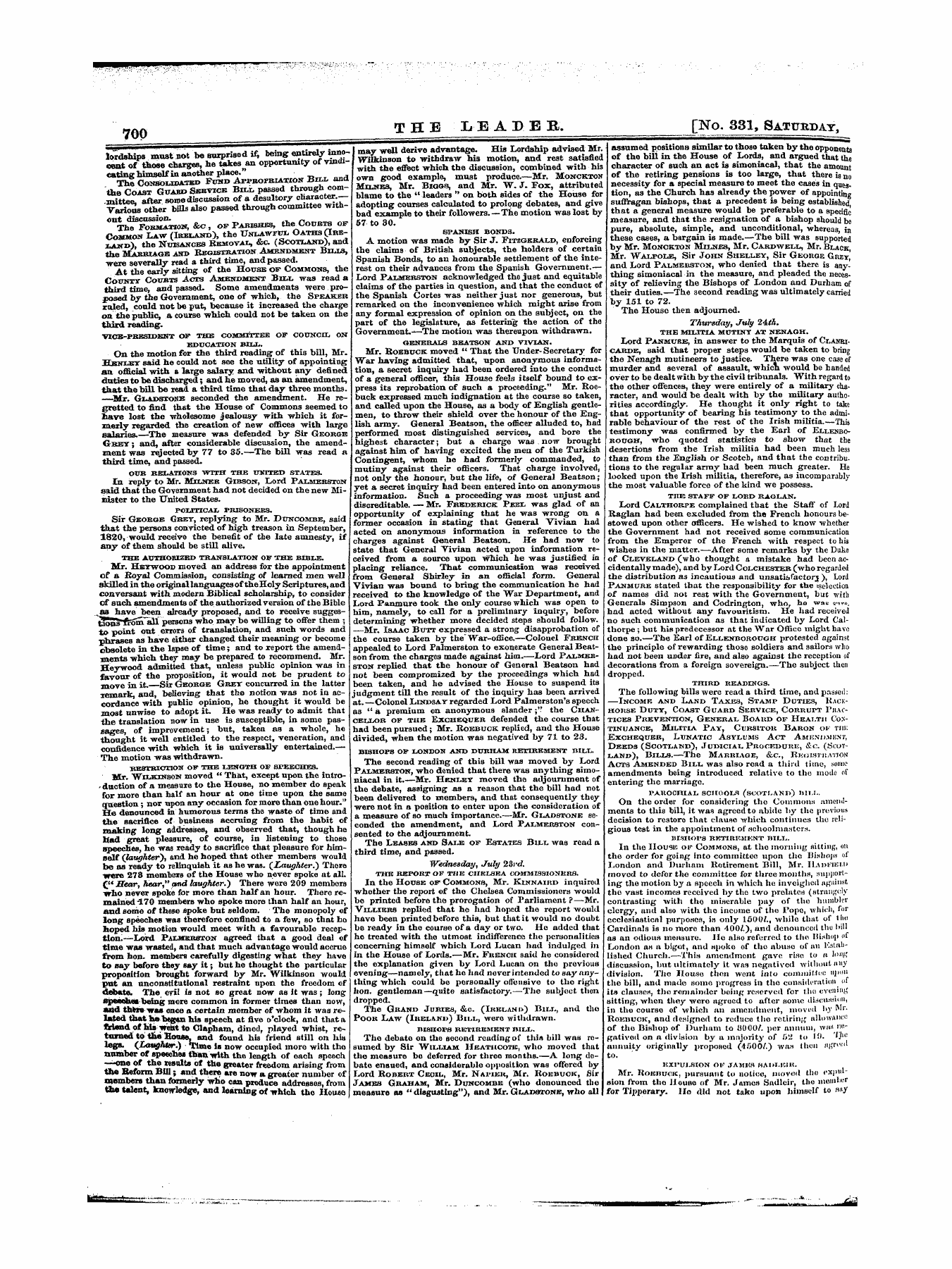 Leader (1850-1860): jS F Y, 1st edition - Untitled Article