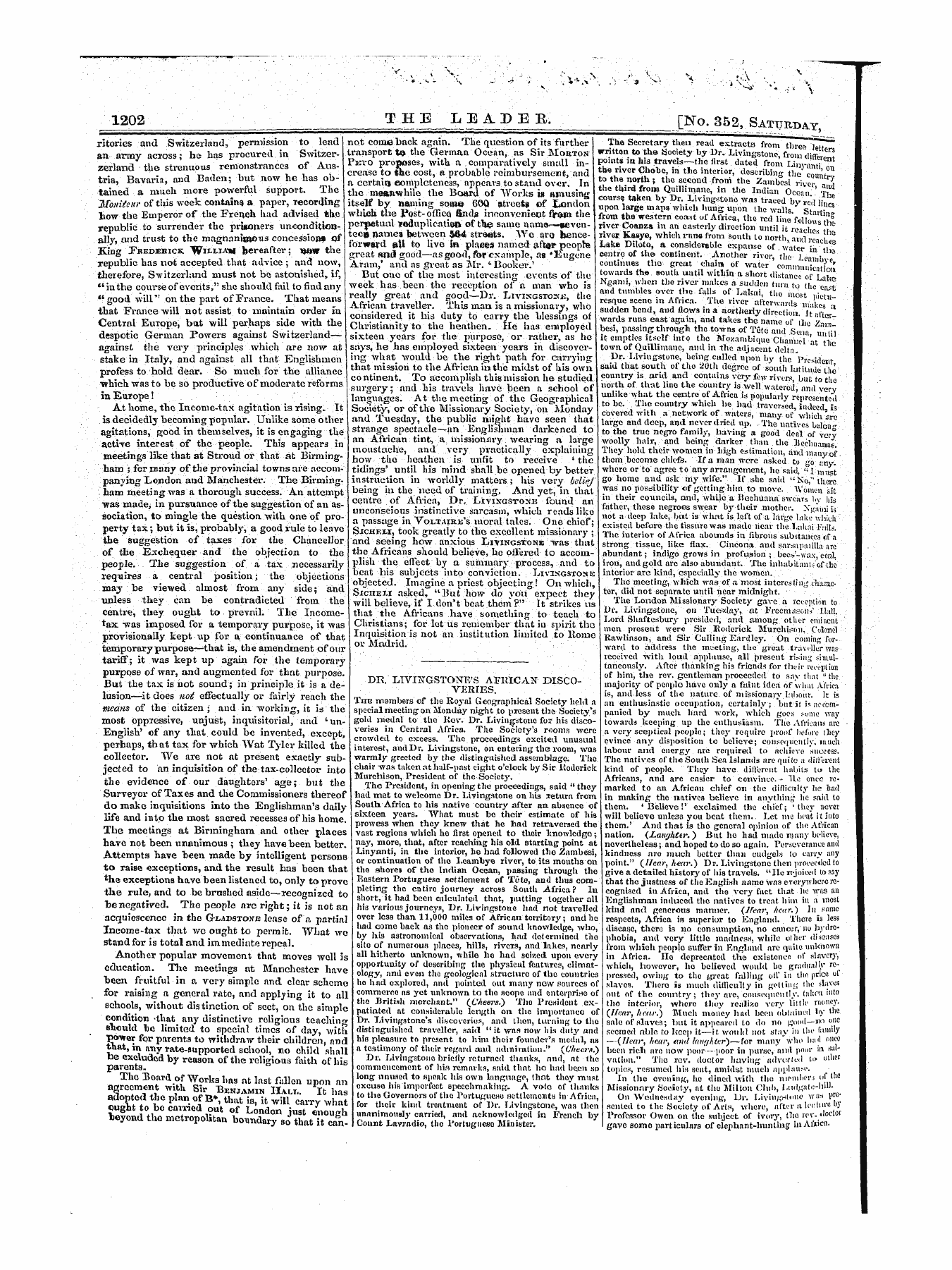 Leader (1850-1860): jS F Y, 1st edition - Untitled Article