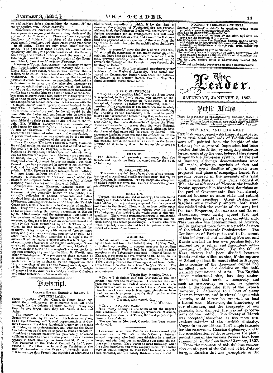 Leader (1850-1860): jS F Y, 1st edition - ~~ " ~ ~ ^I Tmtf Qf Flfrrw T - '